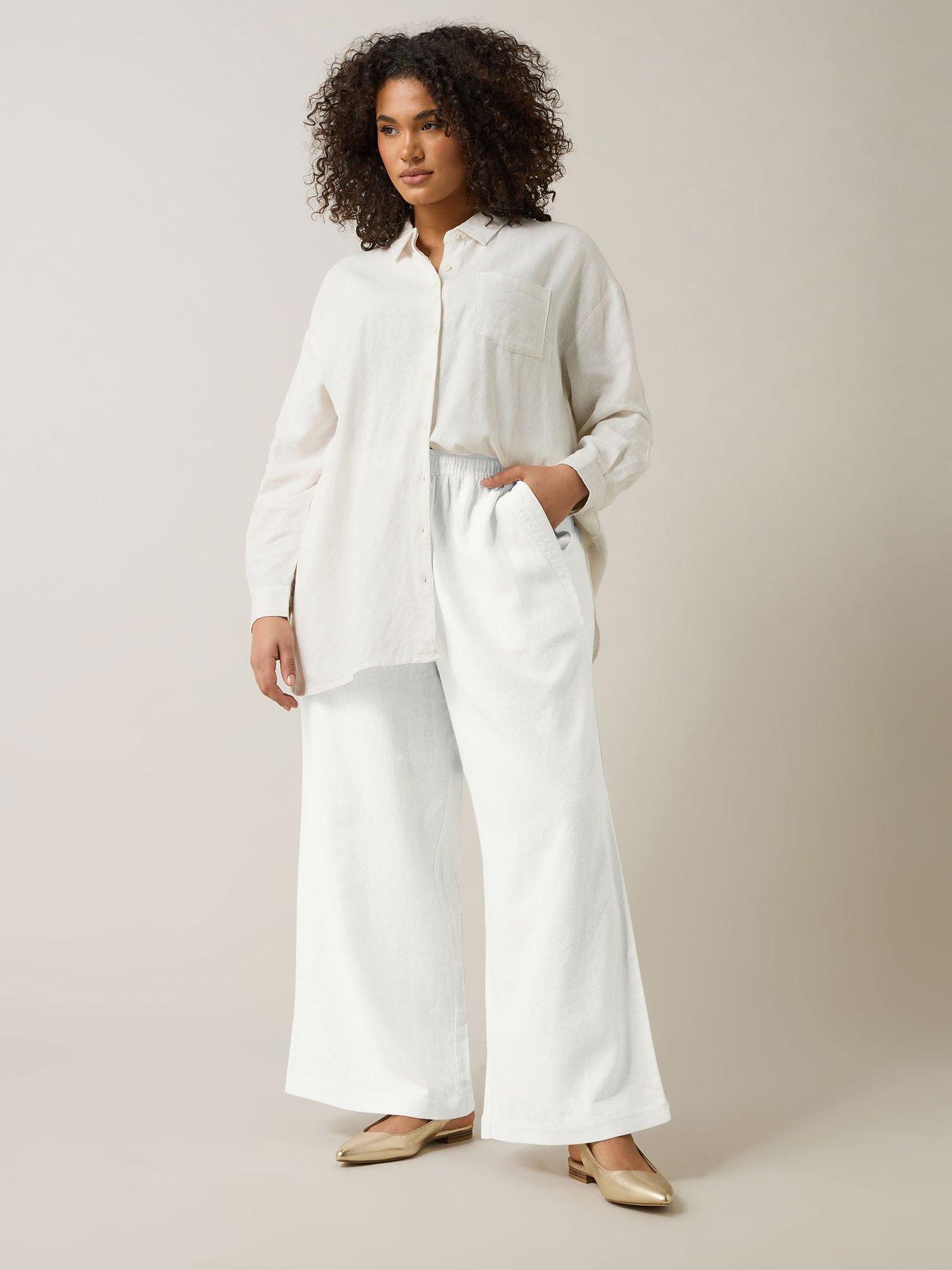 undefined Wide Leg Linen Trouser