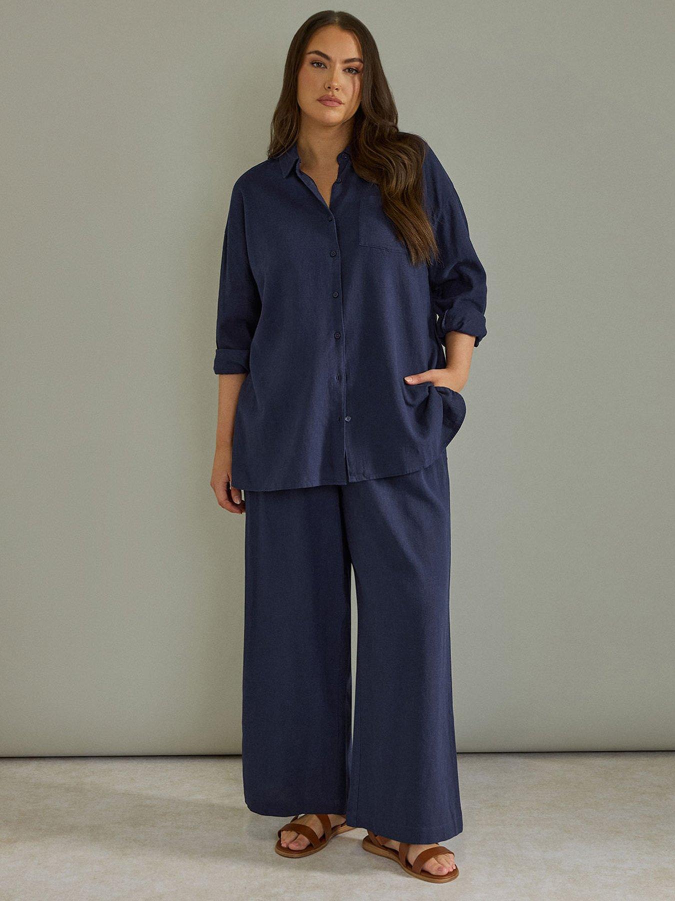 undefined Wide Leg Linen Trouser