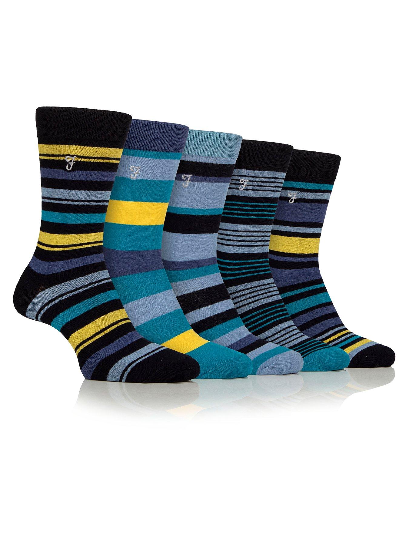 undefined Bamboo Stripe Crew Socks 5 Pack - Multi