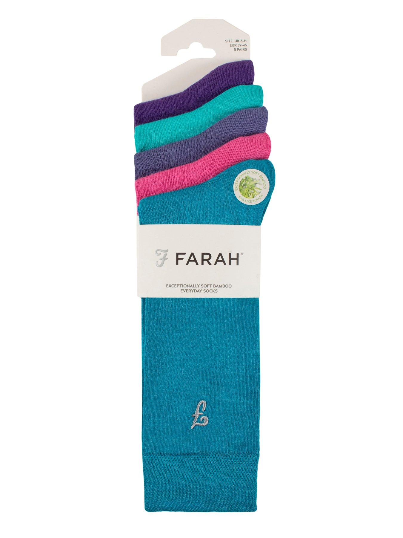 Image 2 of 2 of Farah Bamboo Plain Crew Socks 5 Pack
