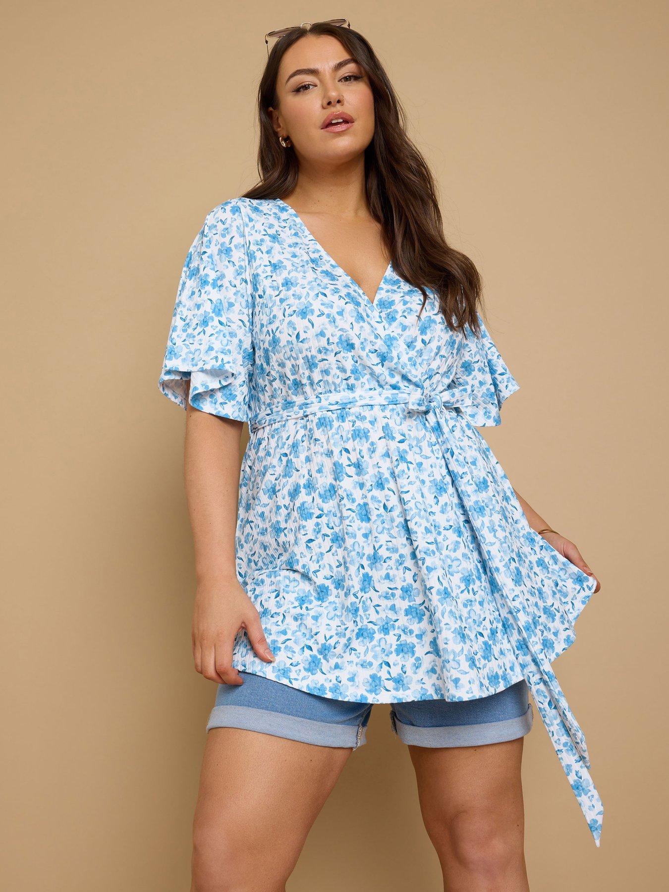 undefined Curve Wrap Angel Sleeve Top