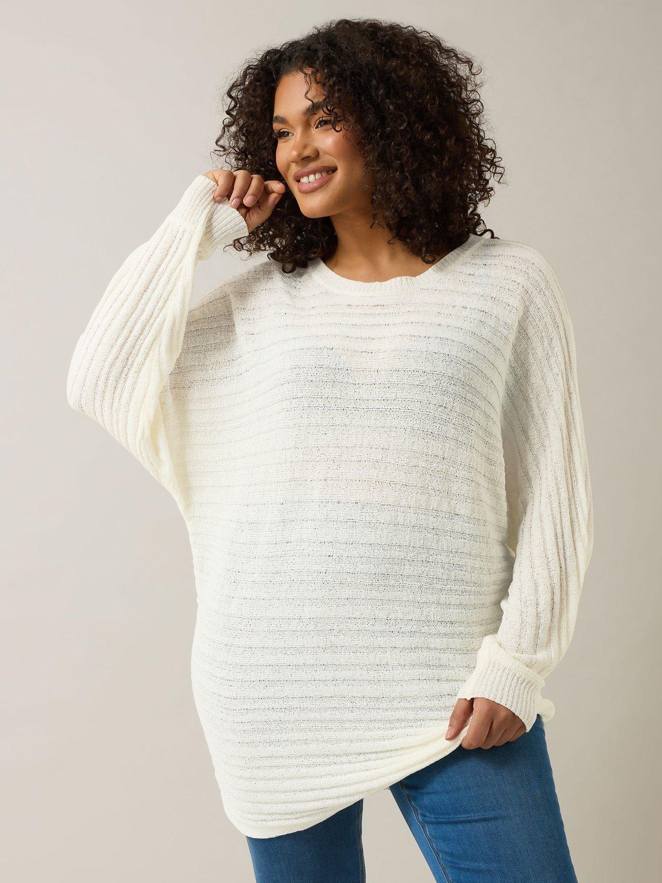 Image 1 of 4 of Evans Batwing Jumper - White