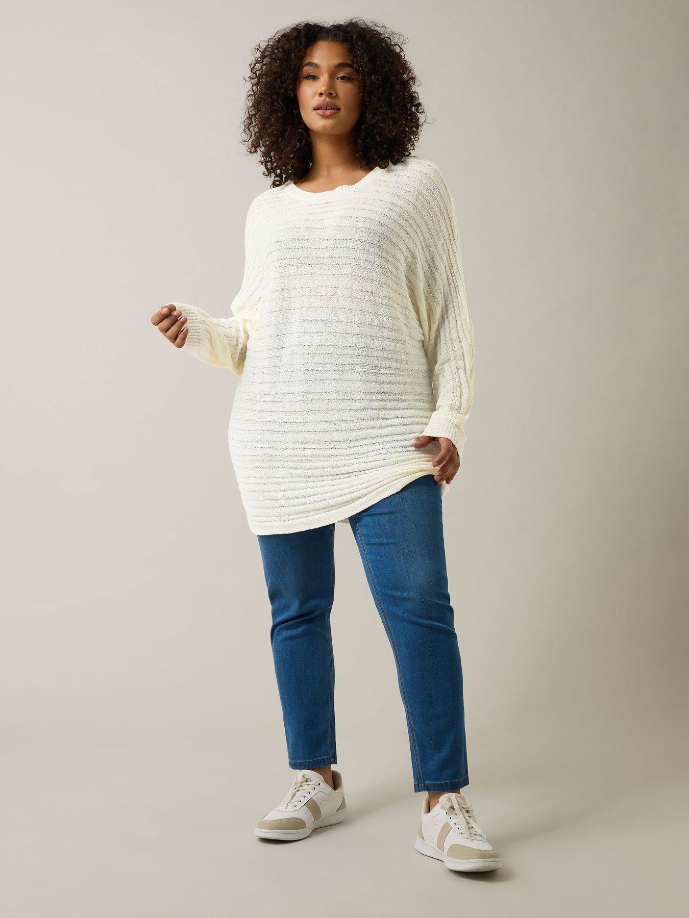 Image 3 of 4 of Evans Batwing Jumper - White