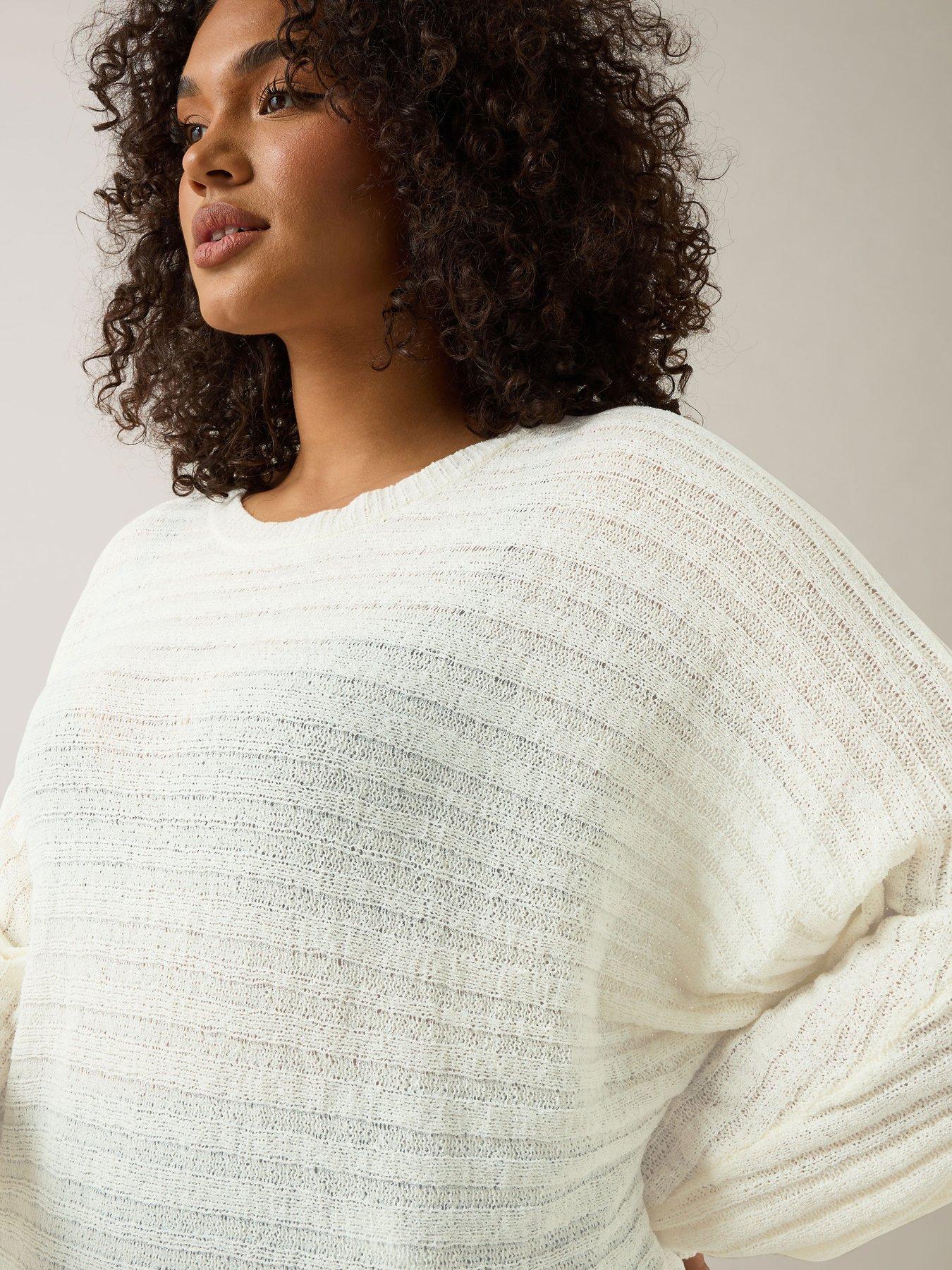 Image 4 of 4 of Evans Batwing Jumper - White