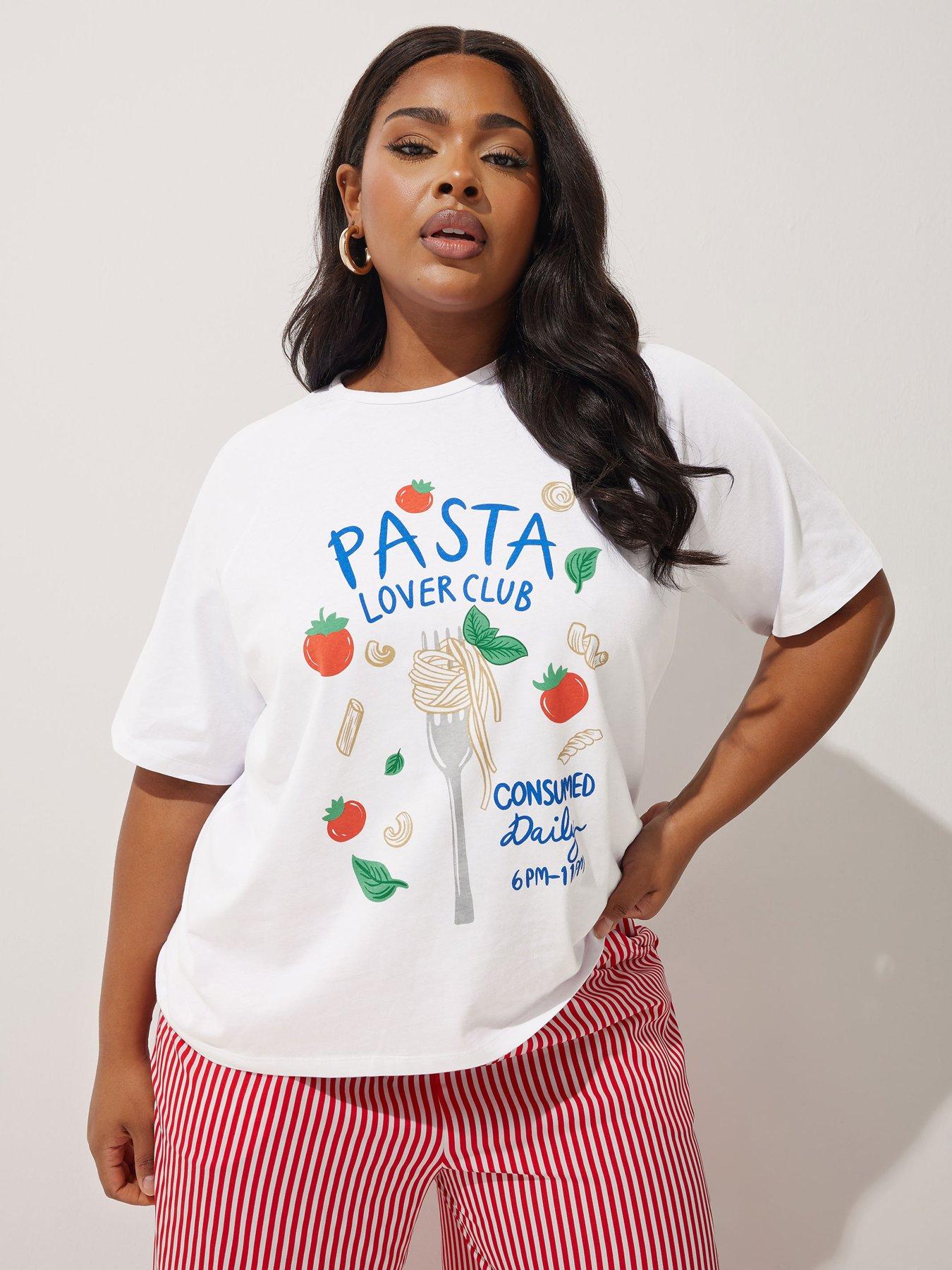 undefined Curve Pasta Lover Club Raglan T-Shirt