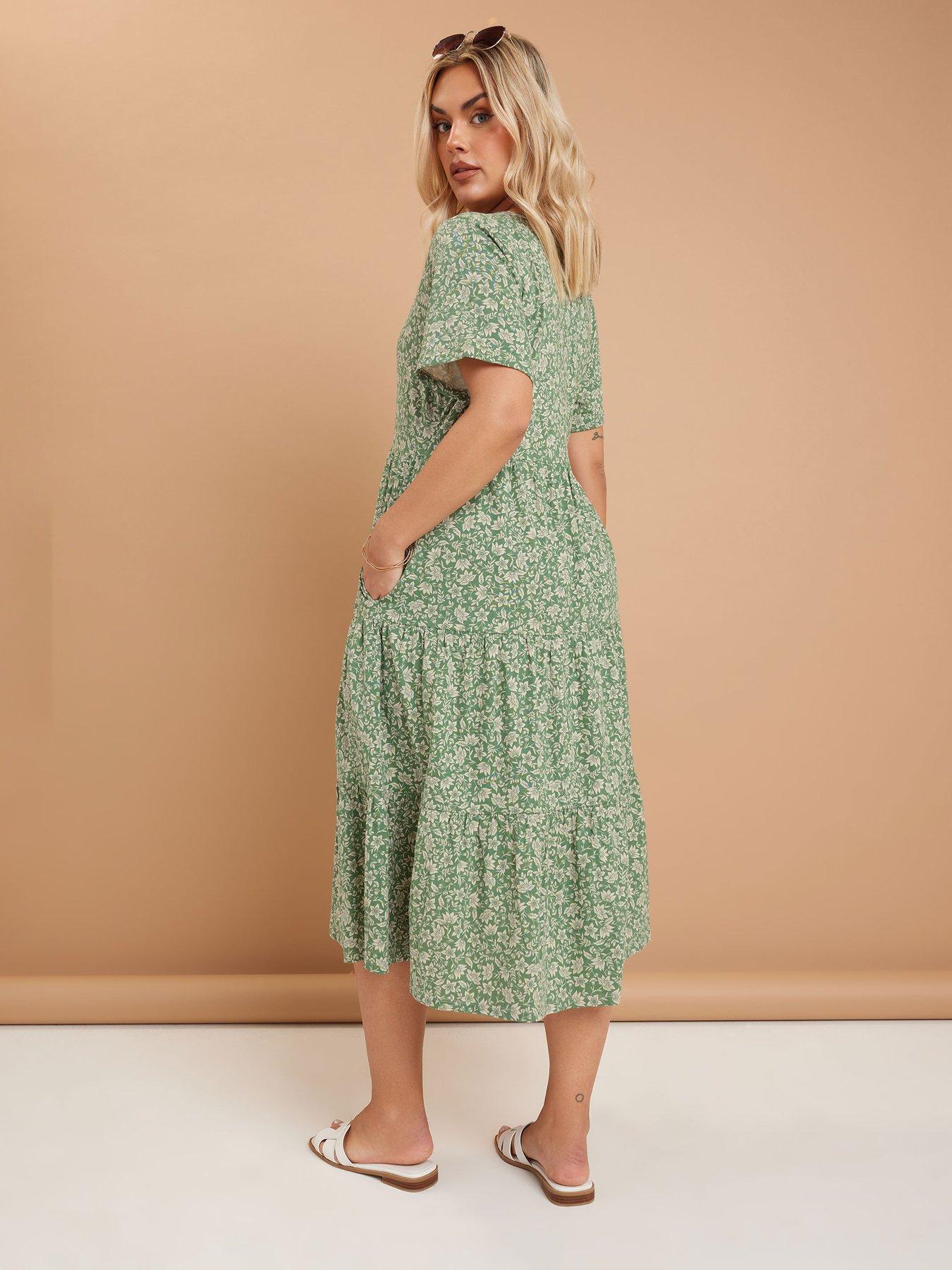 Image 2 of 4 of Yours Curve Cotton Tiered Dress