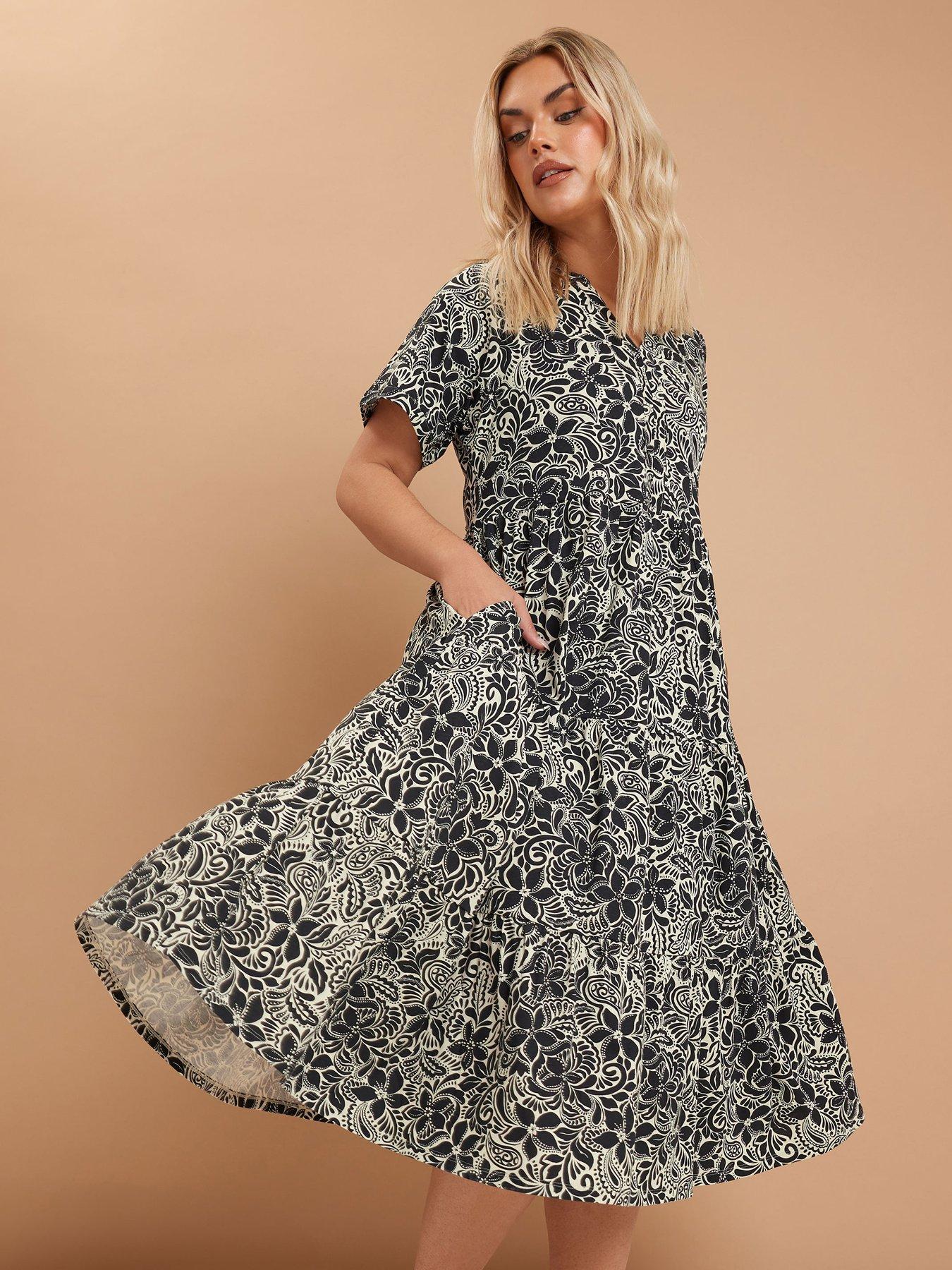 undefined Curve Cotton Tiered Dress