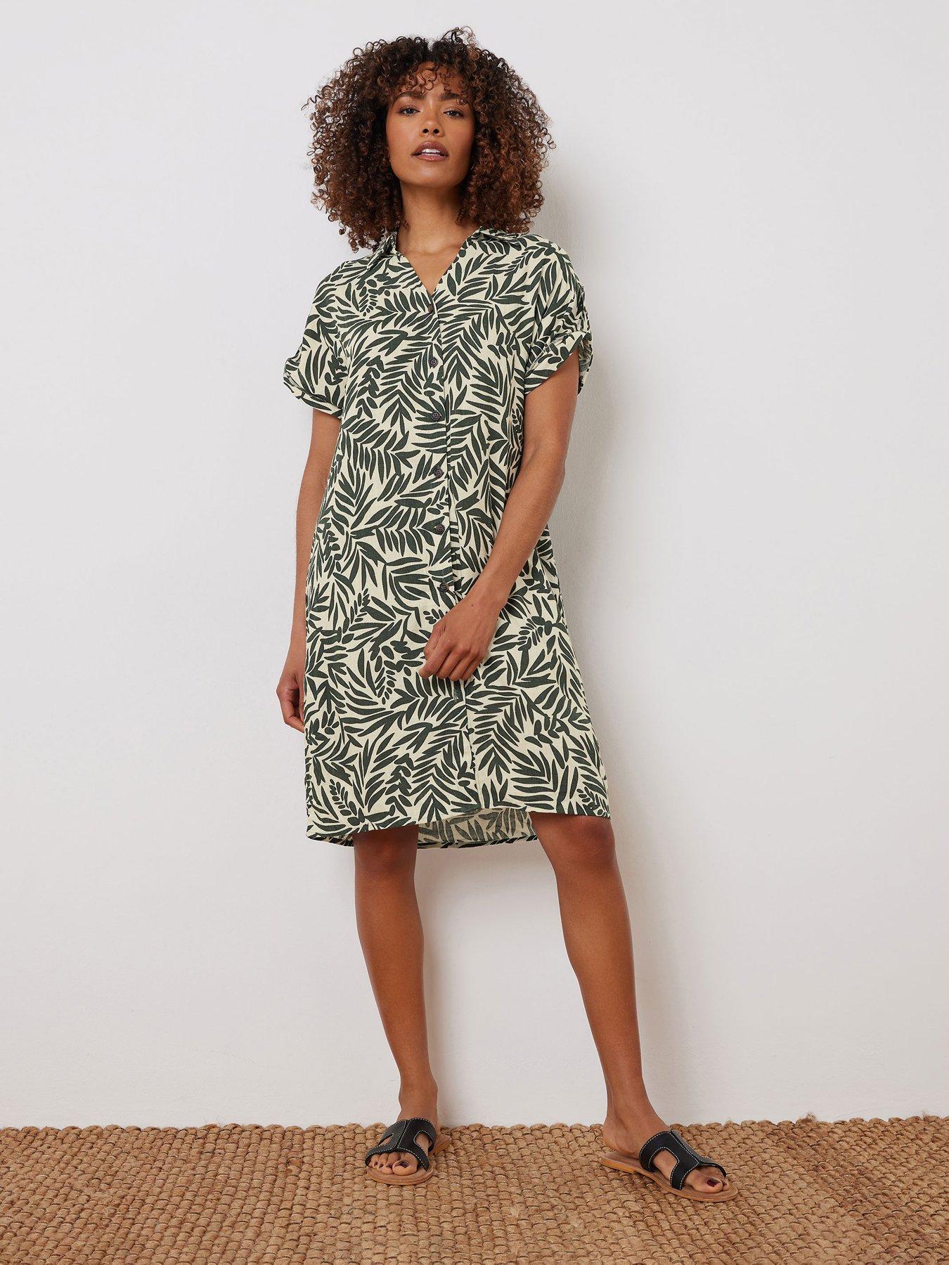 Image 1 of 4 of M&Co Relaxed Shirt Dress - Natural