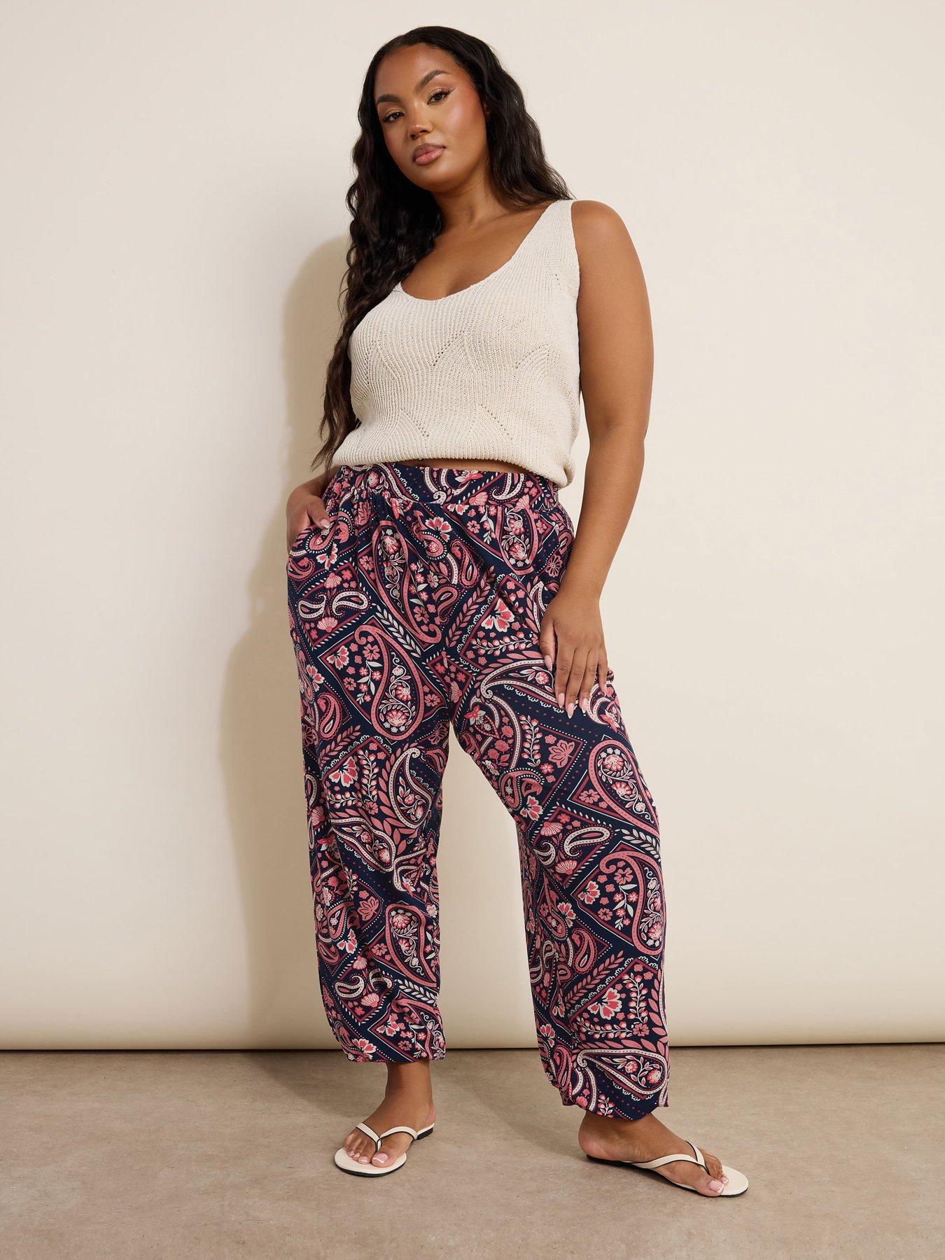 Image 3 of 4 of Yours Curve Cuffed Harem Trouser - Black