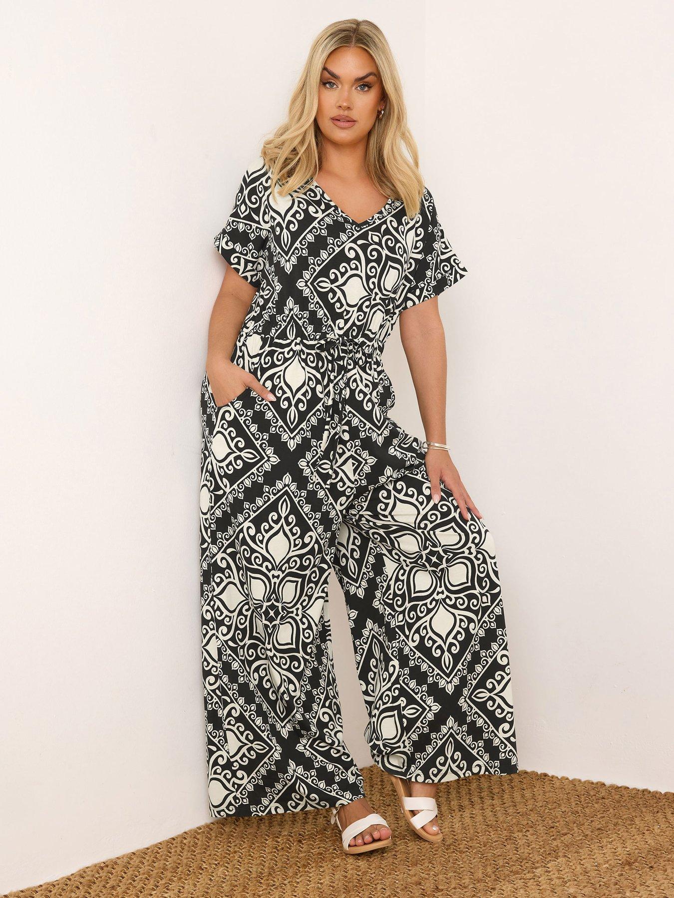 undefined Curve Tie Waist Jumpsuit - Black