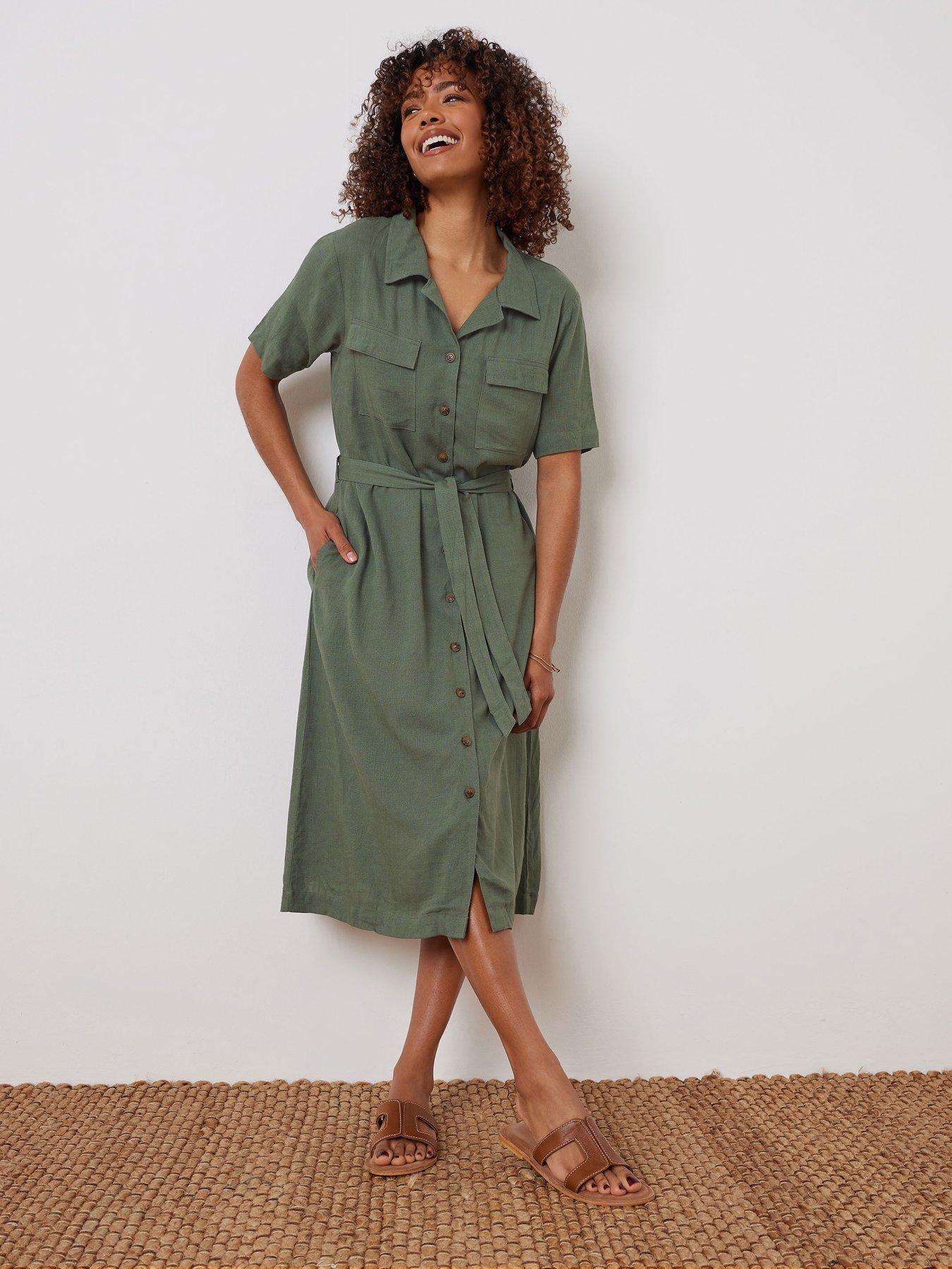 undefined Button Shirt Dress