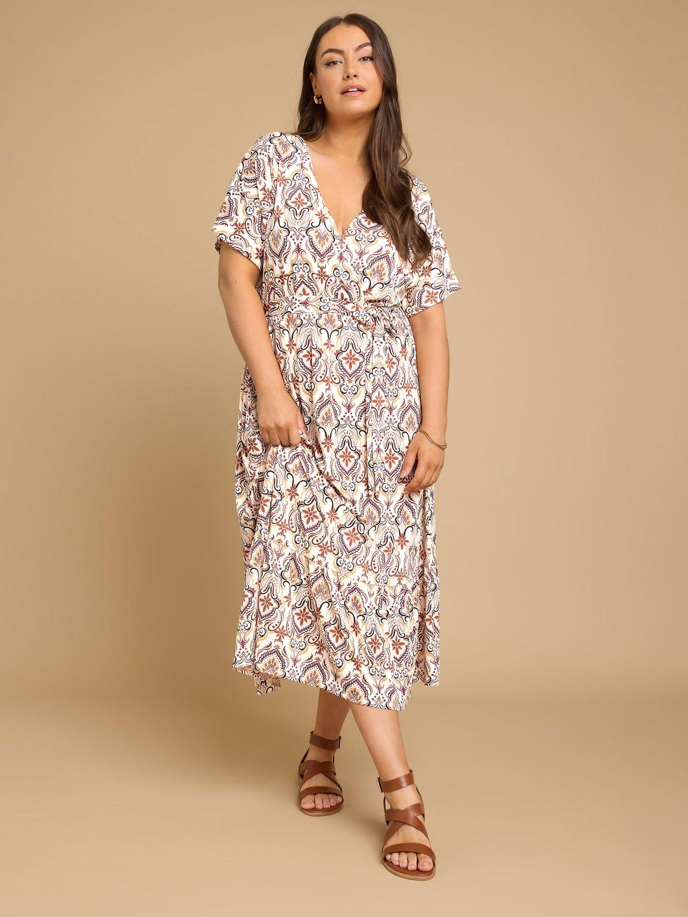 undefined Curve Wrap Front Grown On Sleeve Dress