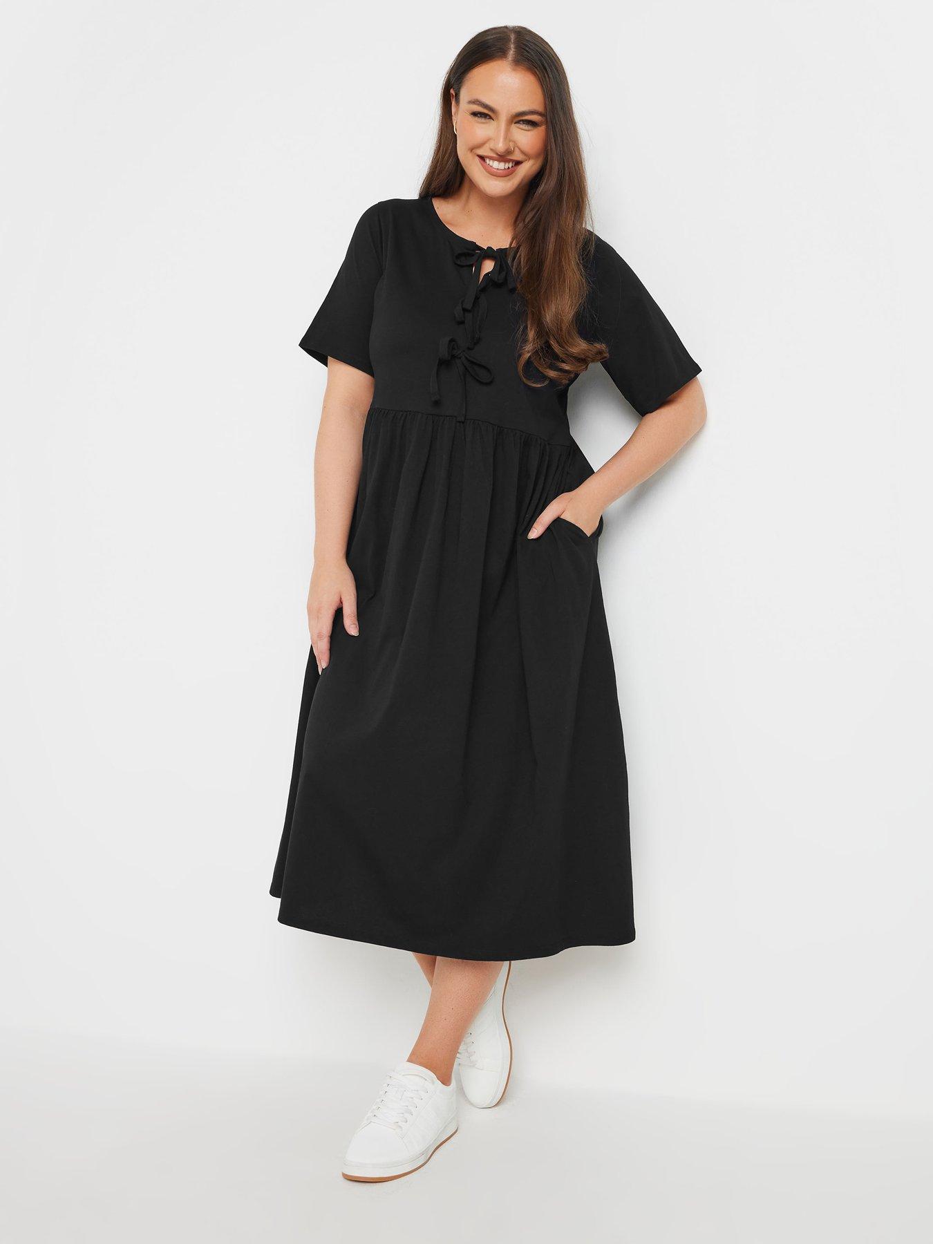 undefined Curve Bow Front Throw On Dress