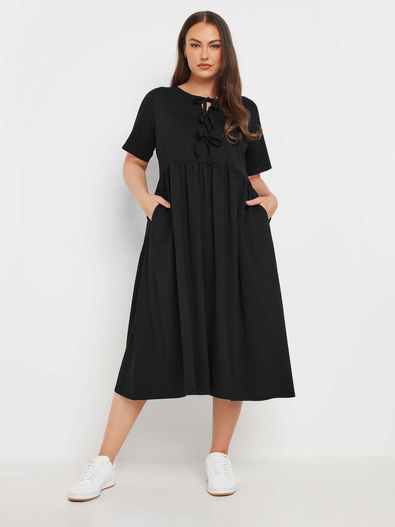 Image 3 of 4 of Yours Curve Bow Front Throw On Dress