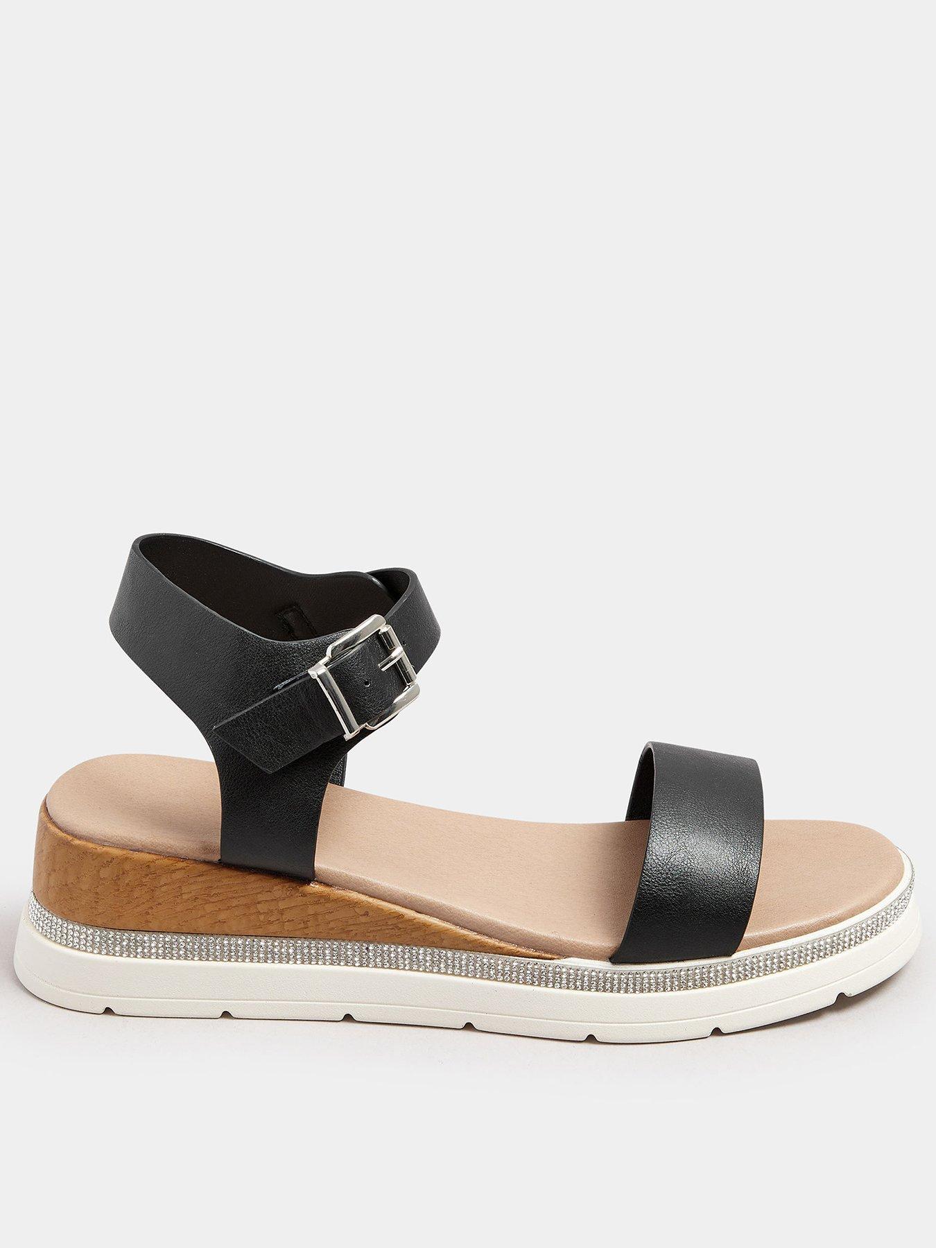 undefined Extra Wide Fit Flatform Gem Sandal