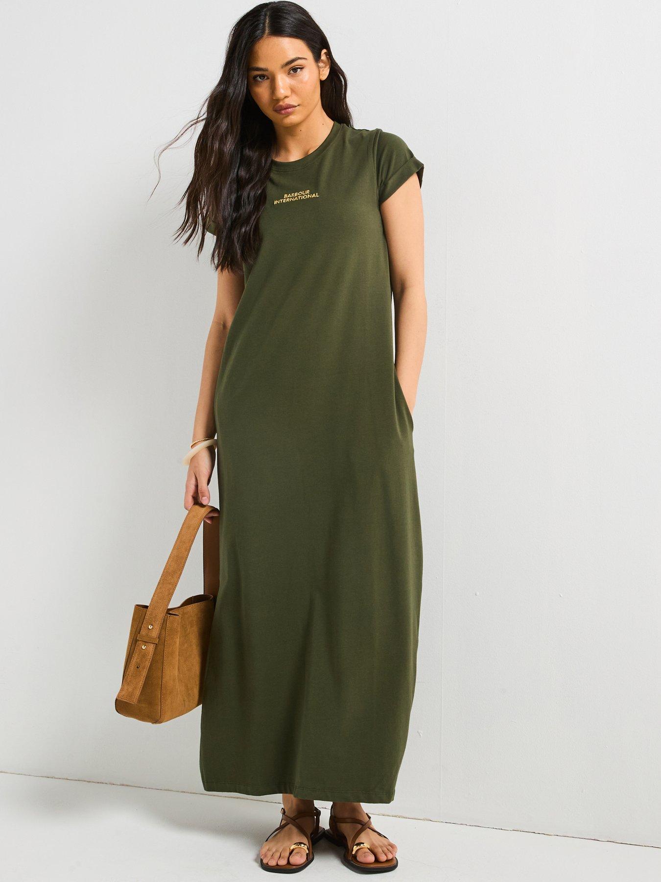 Image 1 of 5 of Barbour International Palma Maxi Dress - Green