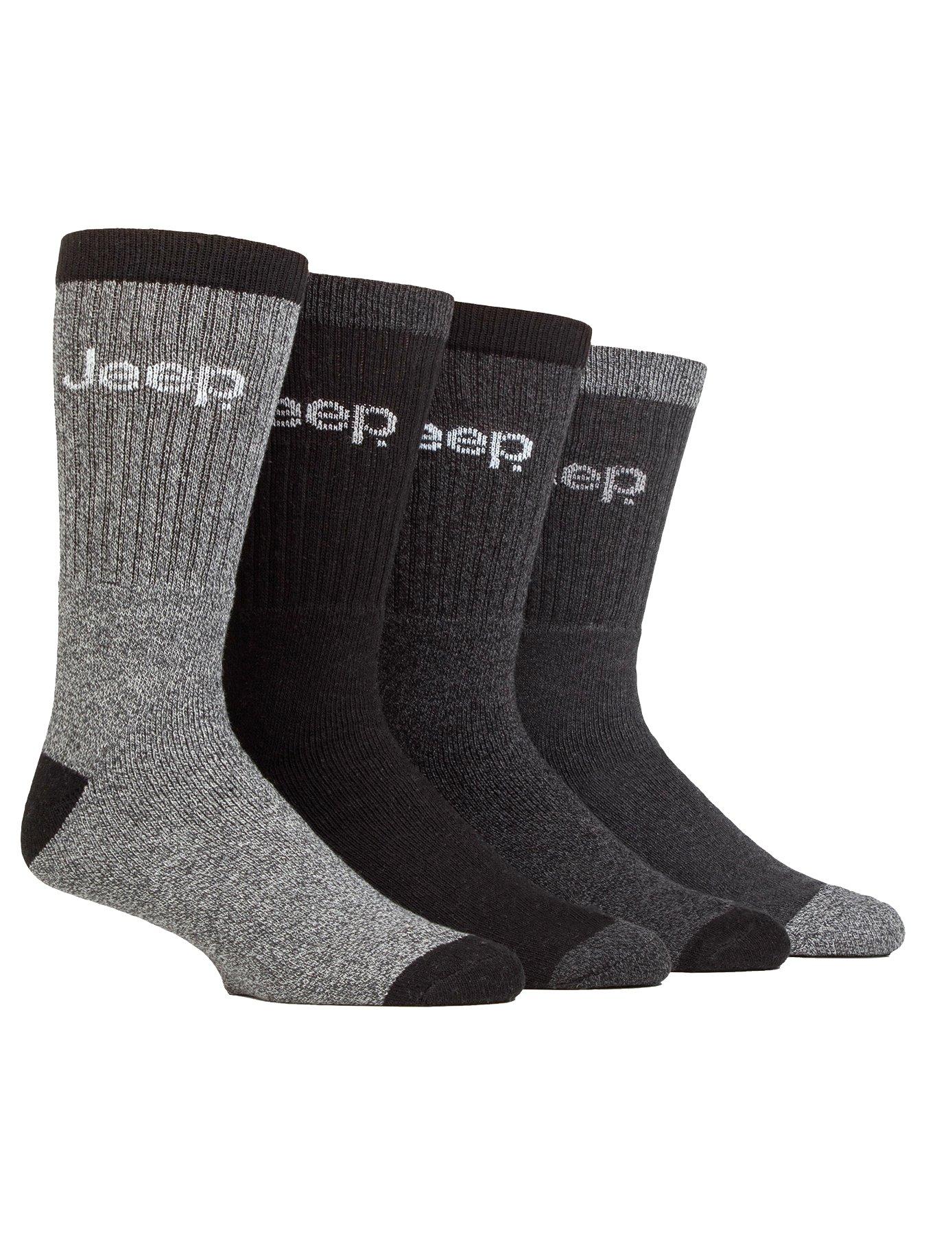 Jeep Marl Cotton Boot Crew Socks 4 Pack