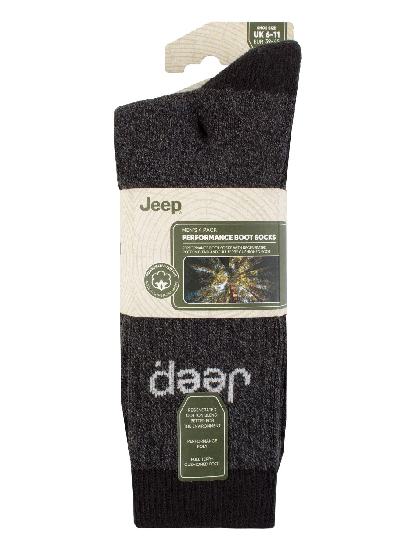 Jeep Marl Cotton Boot Crew Socks 4 Pack | Very
