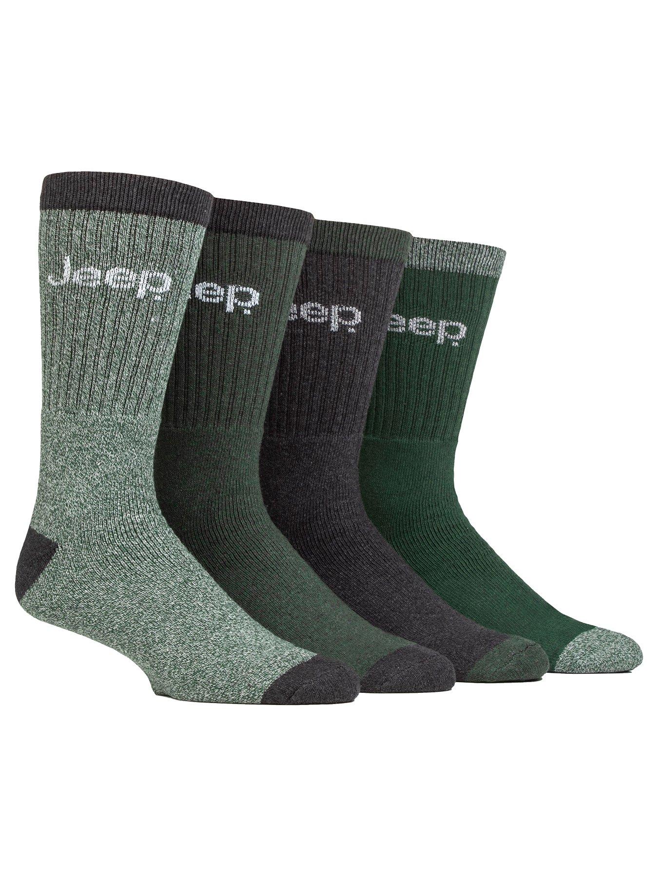 Jeep Marl Cotton Boot Crew Socks 4 Pack