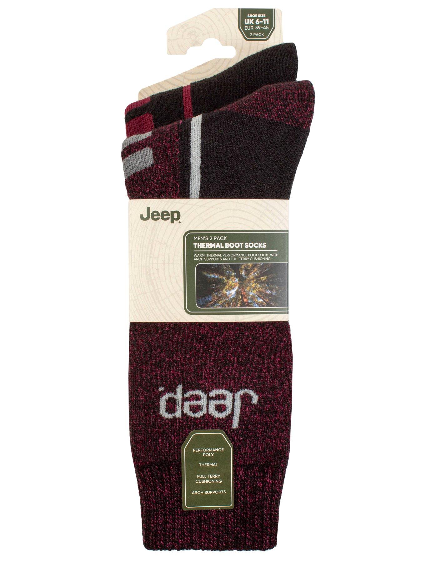 Image 2 of 2 of Jeep Tech Thermal Boot Crew Socks 2 Pack - Multi