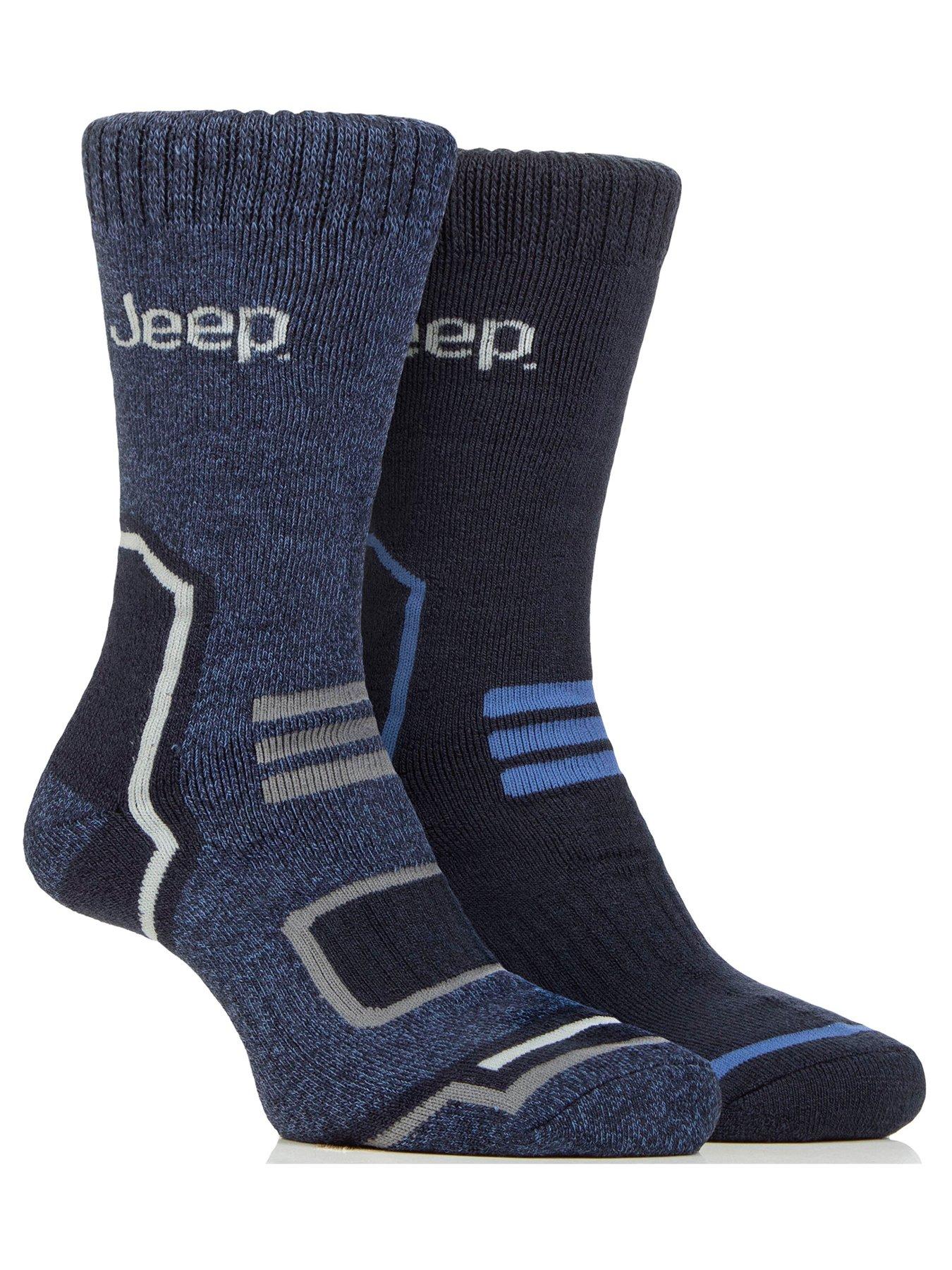 Image 1 of 2 of Jeep Tech Thermal Boot Crew Socks 2 Pack - Navy