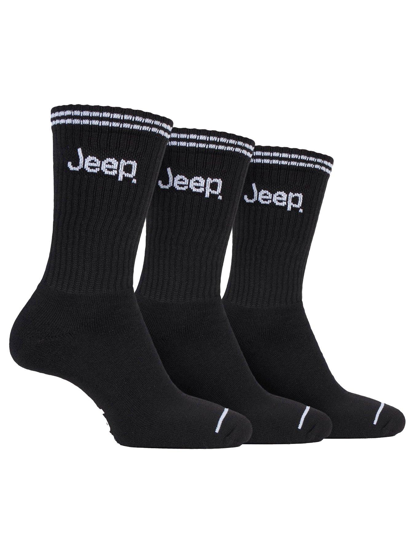 undefined Jeep Cushioned Crew Socks 3 Pack - Black