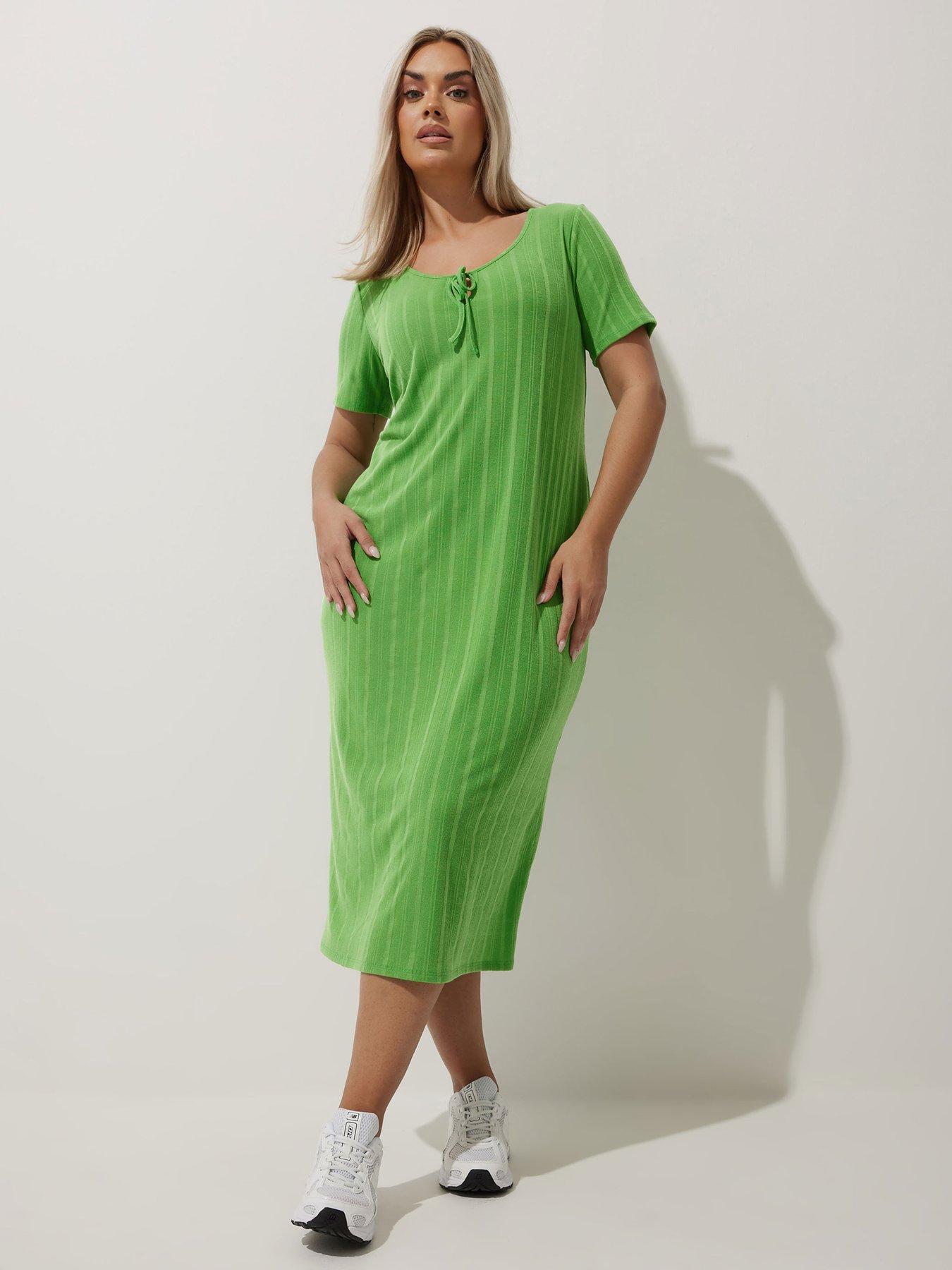 undefined Curve Short Sleeve Rib Dress