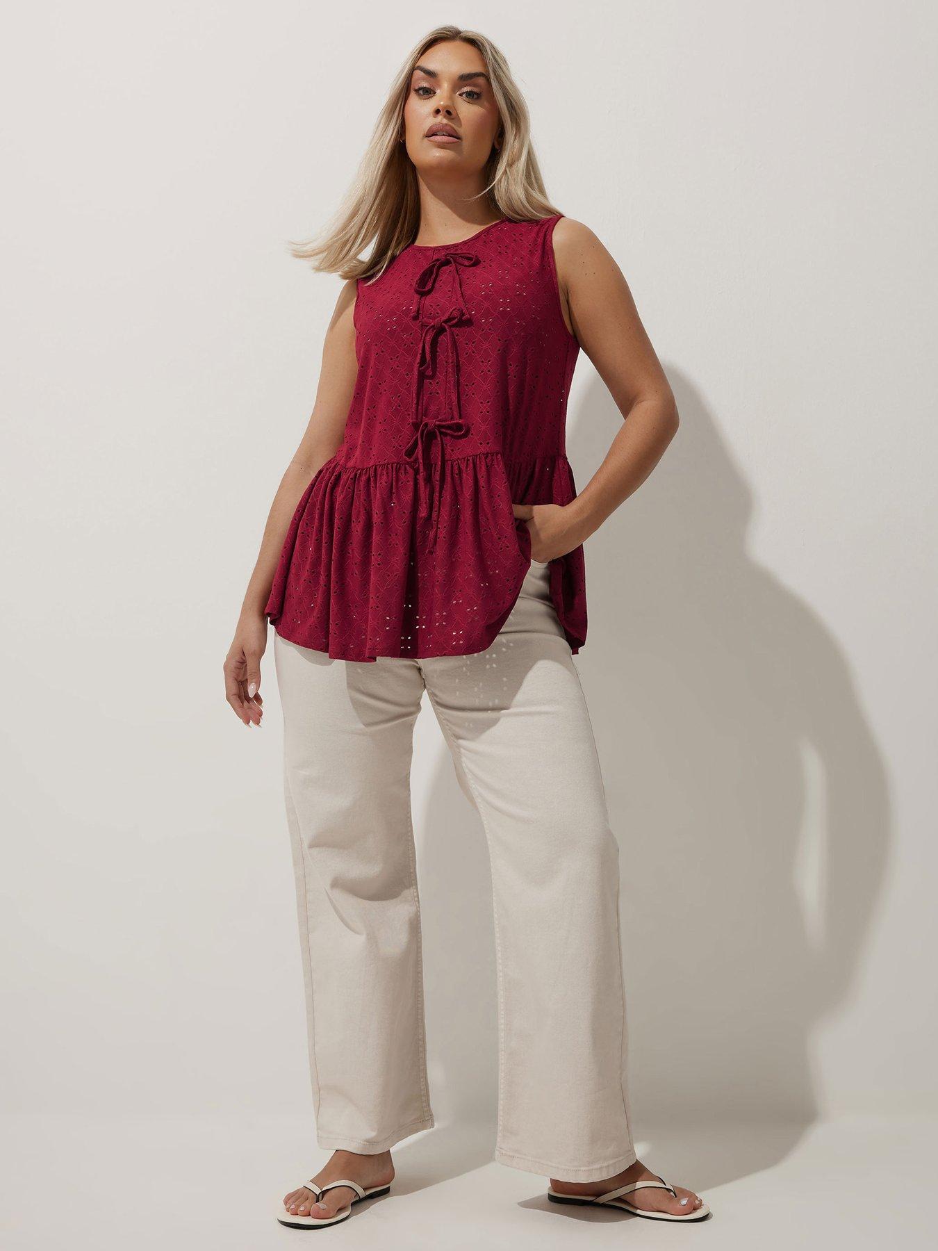 Image 3 of 4 of Yours Curve Anglaise Tie Vest