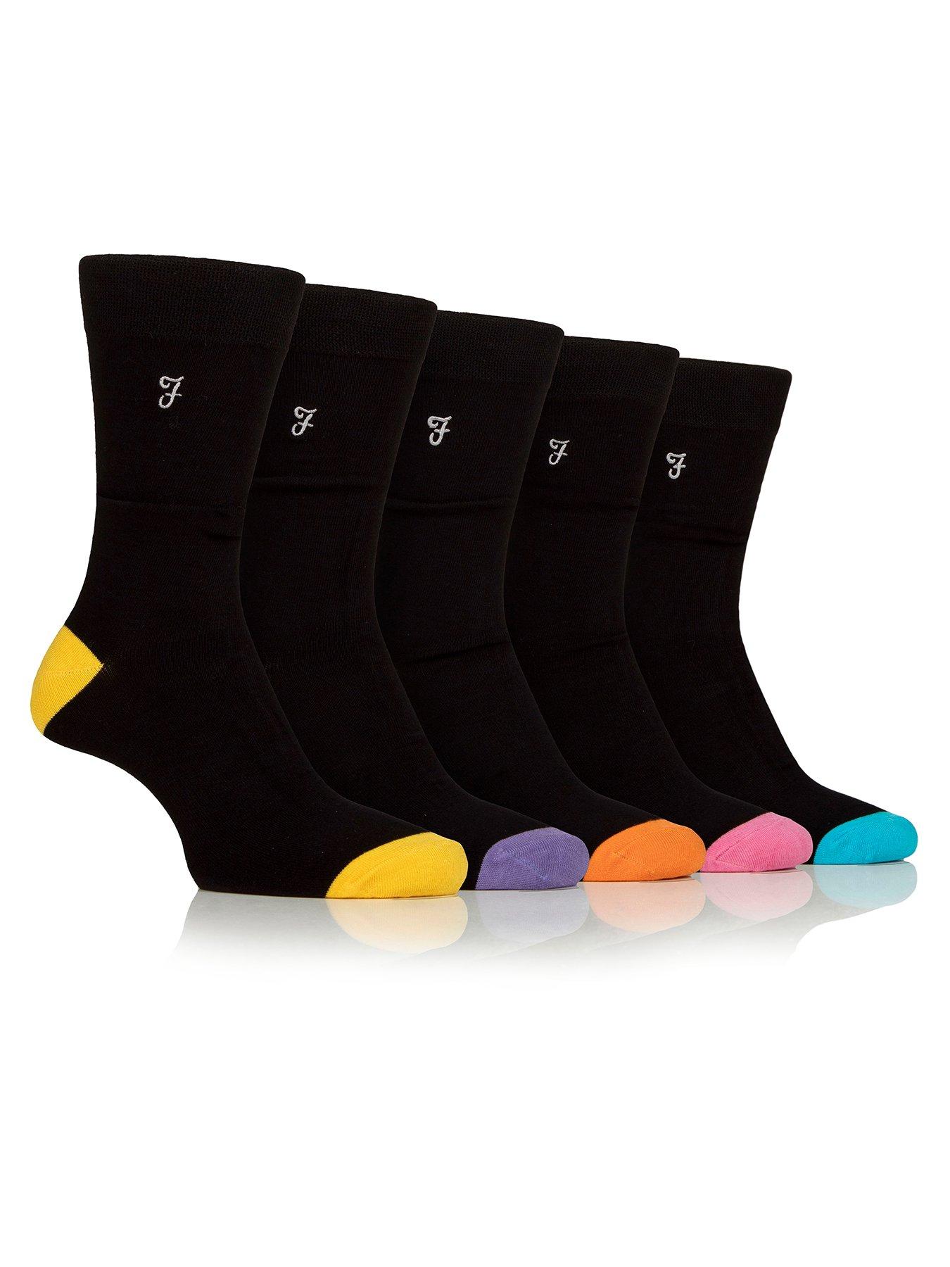 undefined Bamboo Contrast Crew Socks 5 Pack