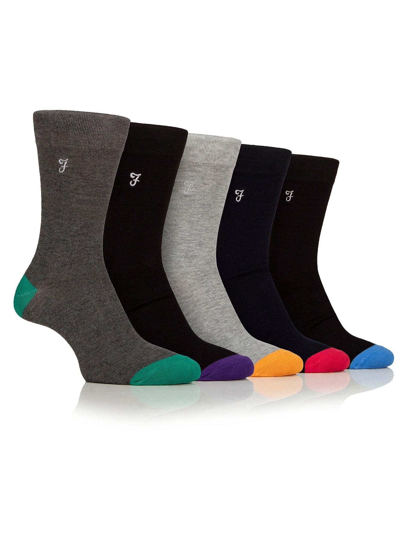 undefined Bamboo Contrast Crew Socks 5 Pack