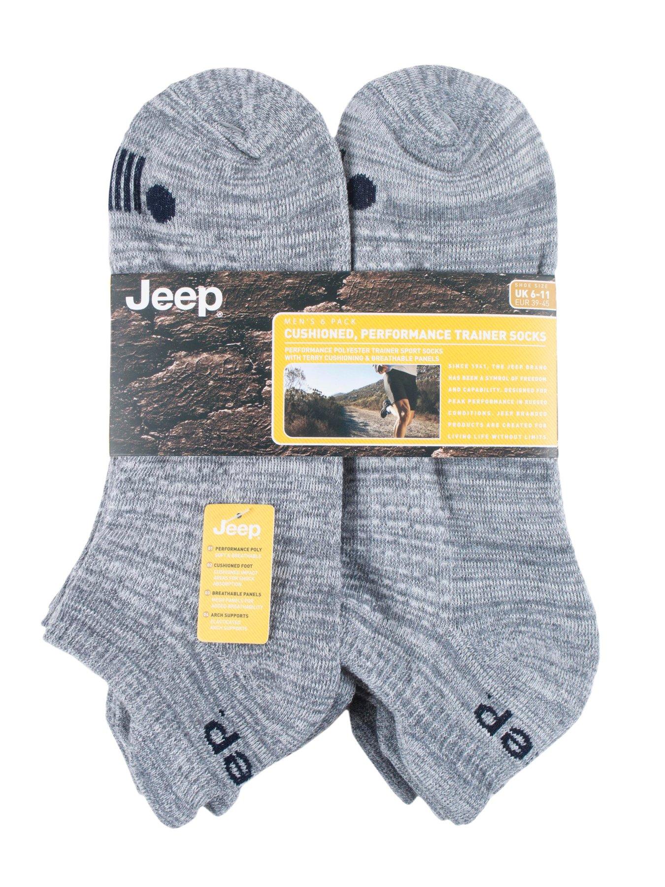 Image 2 of 2 of Jeep Performance Trainer Socks 6 Pack - Grey