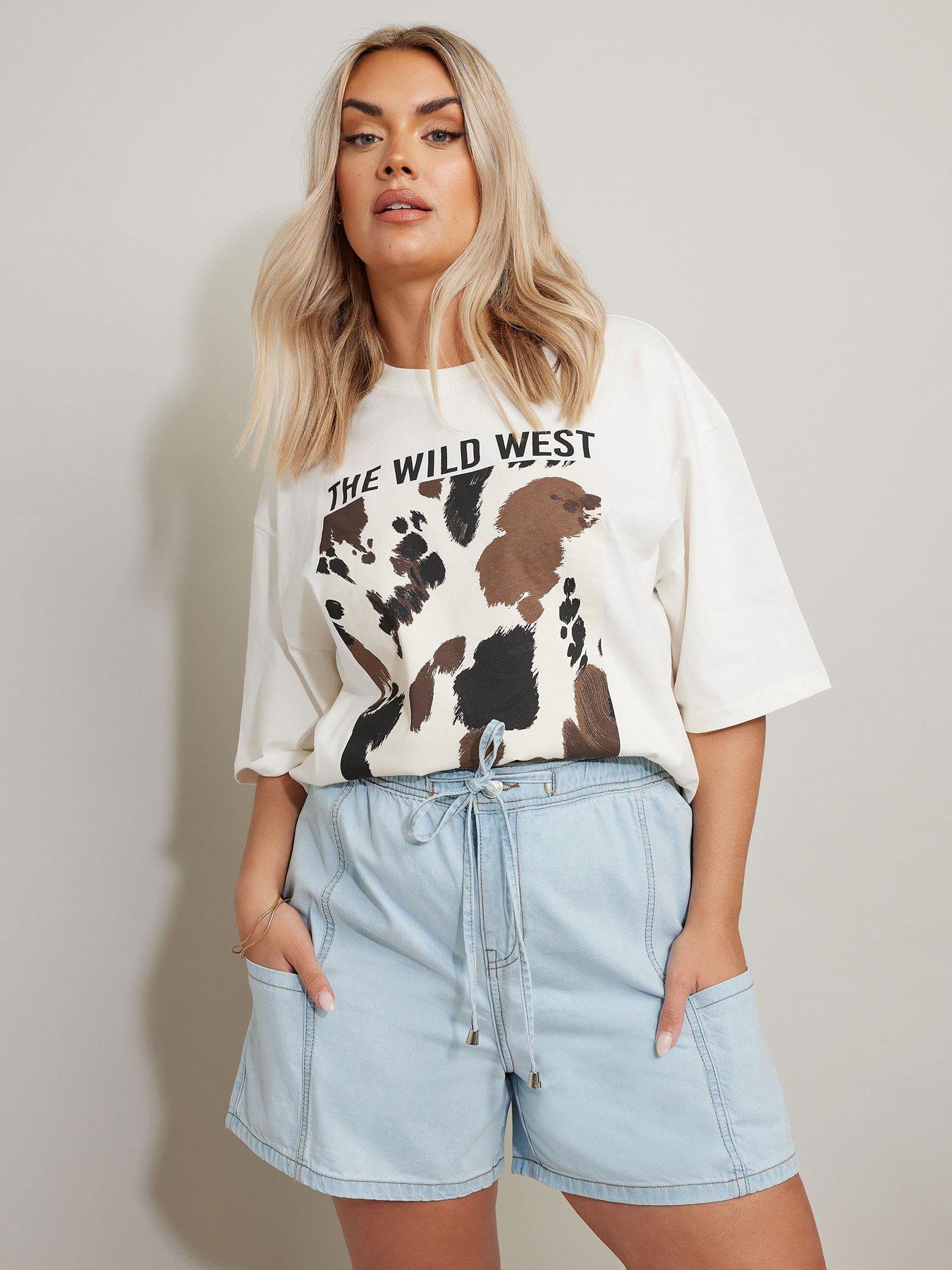 undefined Curve Tie Waist Denim Short