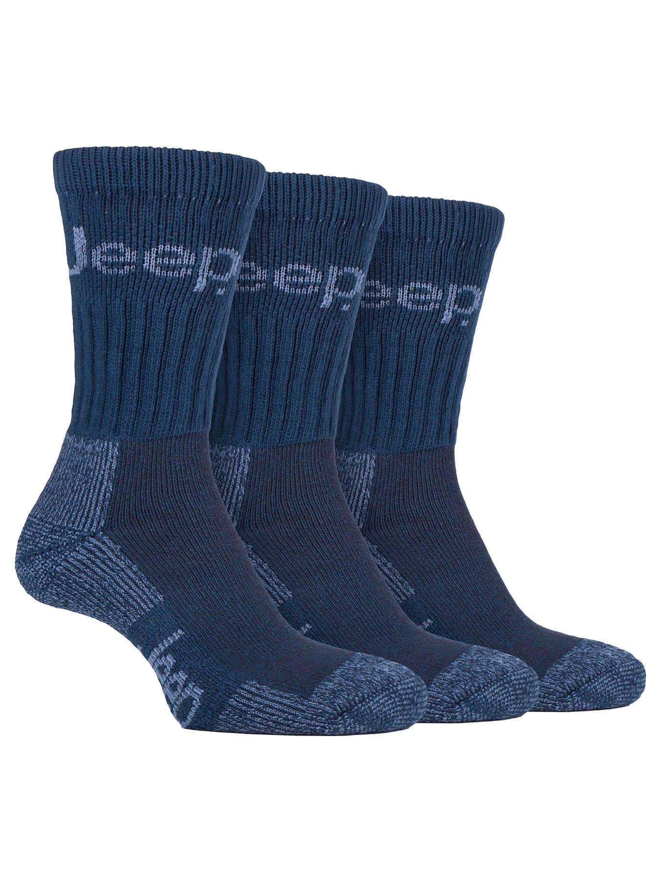 undefined Jeep Luxury Terrain Boot Crew Socks 3 Pack - Navy