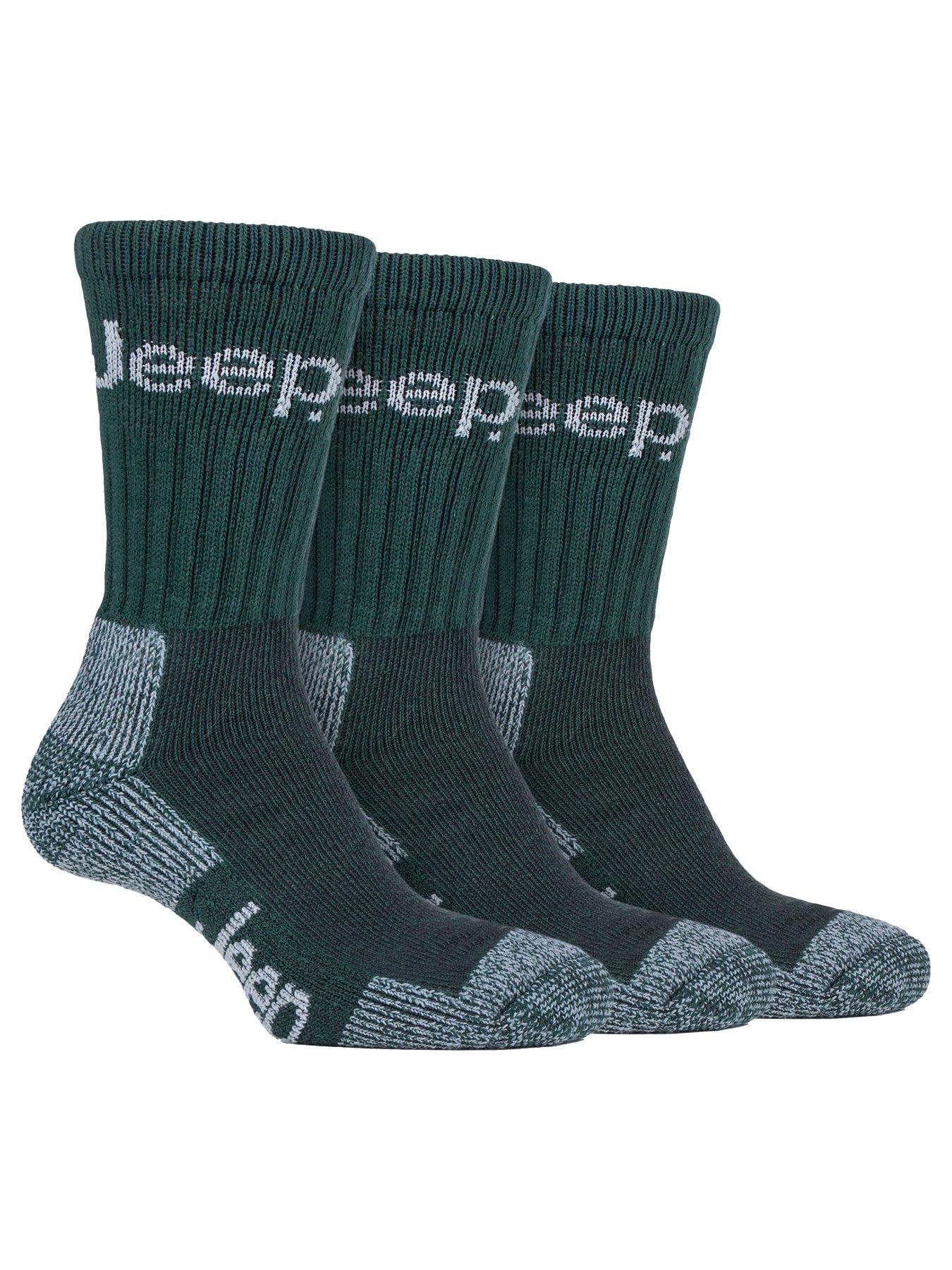 Jeep Luxury Terrain Boot Crew Socks 3 Pack - Green
