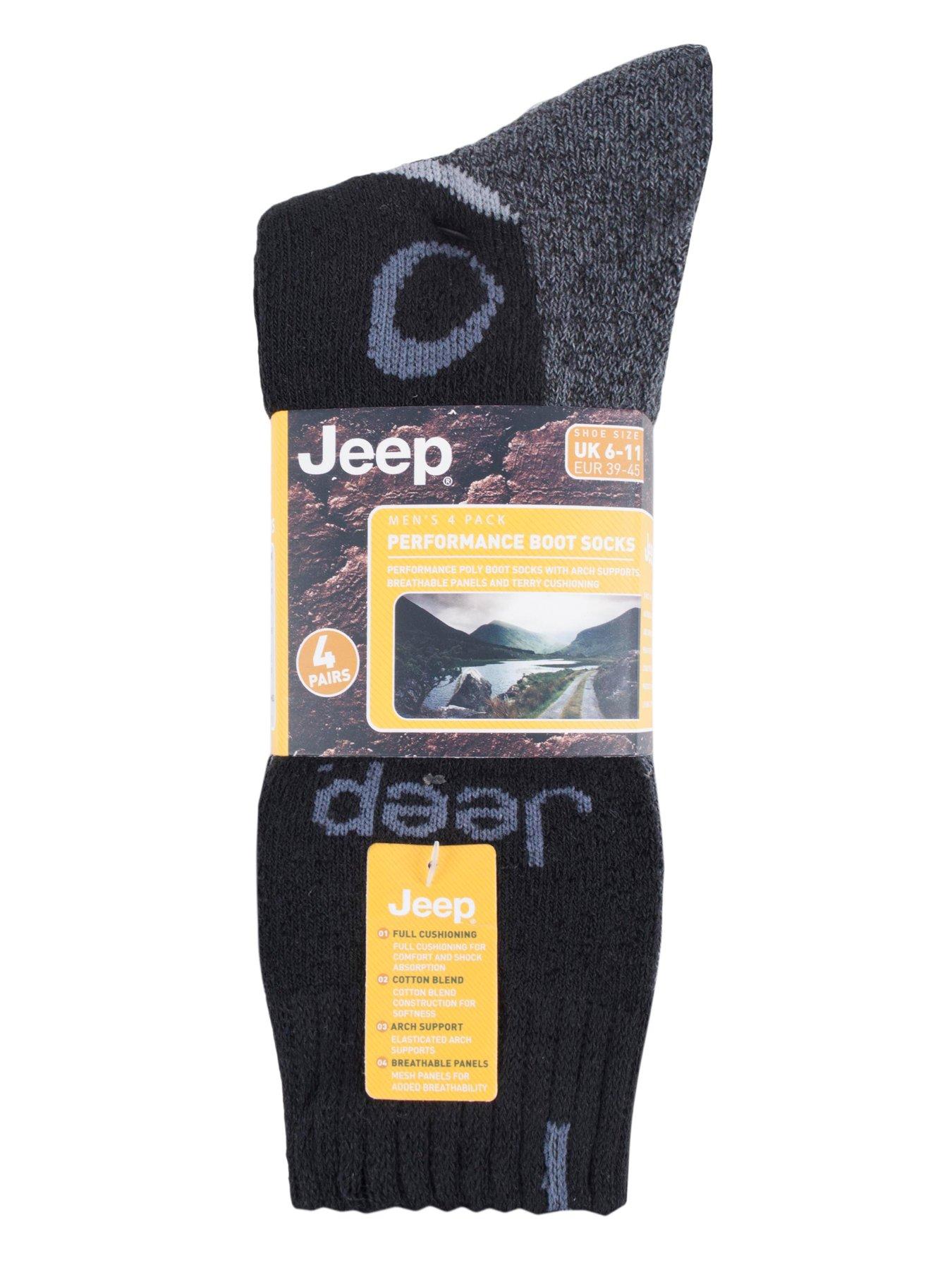 Image 2 of 2 of Jeep Technical Performace Boot Crew Socks 4 Pack - Black