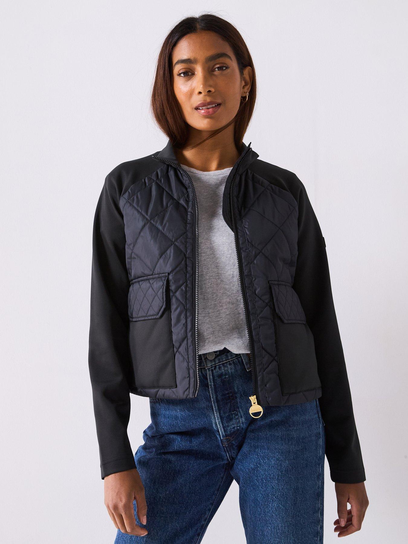 Barbour International Ebony Quilted Sweat Bomber Jacket Black Very
