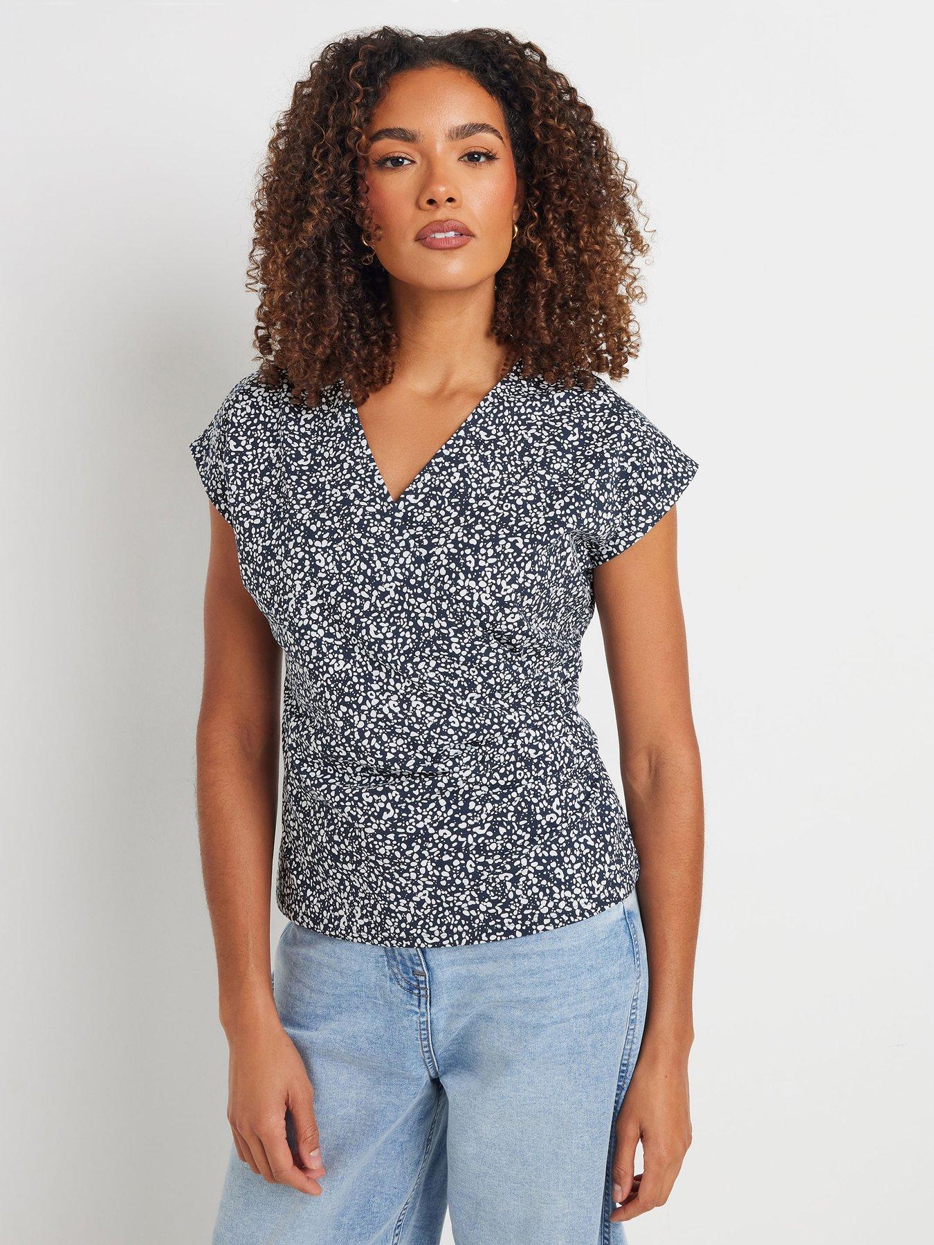 undefined Jersey Wrap Top - Blue