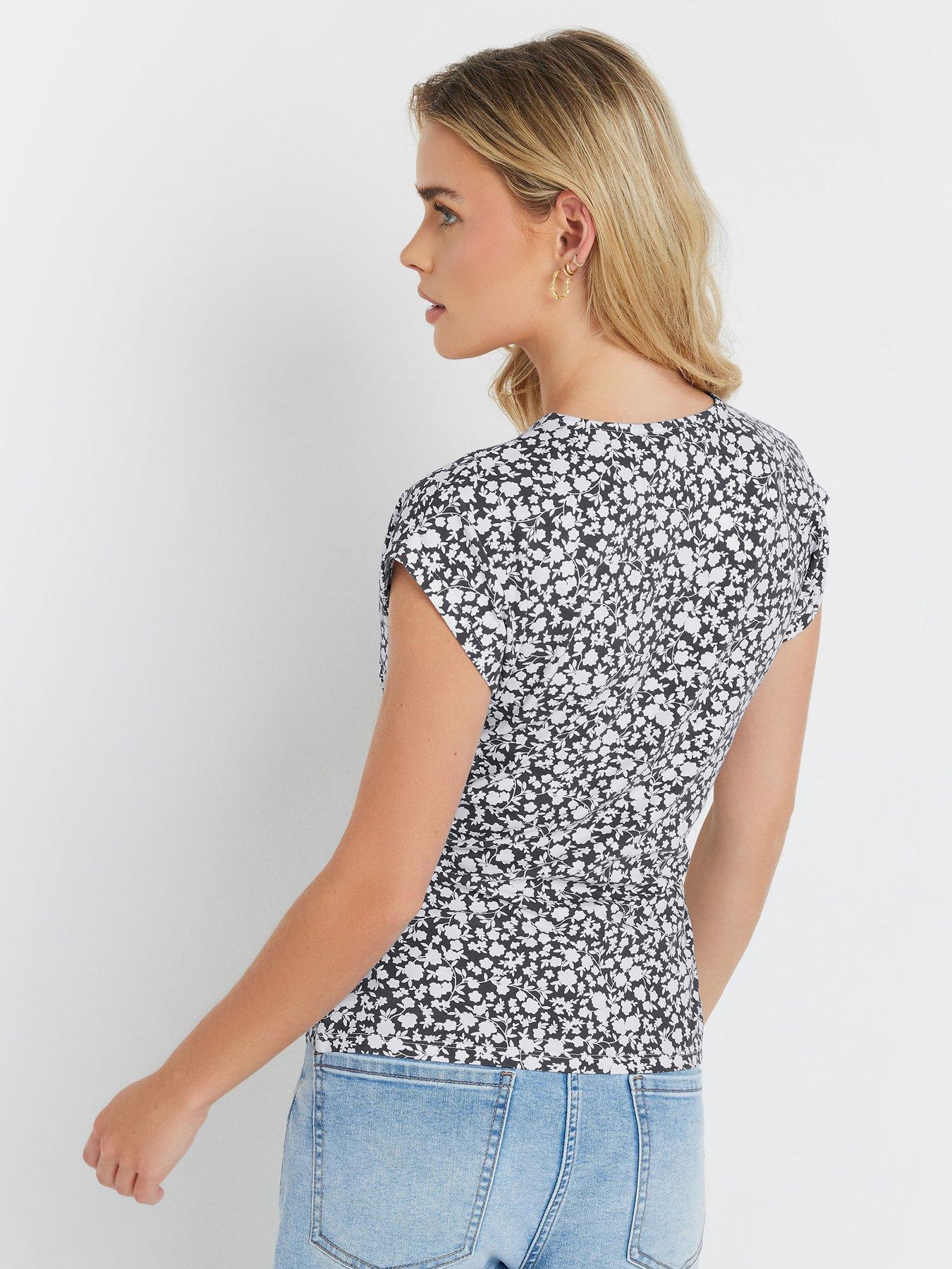 Image 2 of 4 of M&Co Petite Jersey Wrap Top - Blue