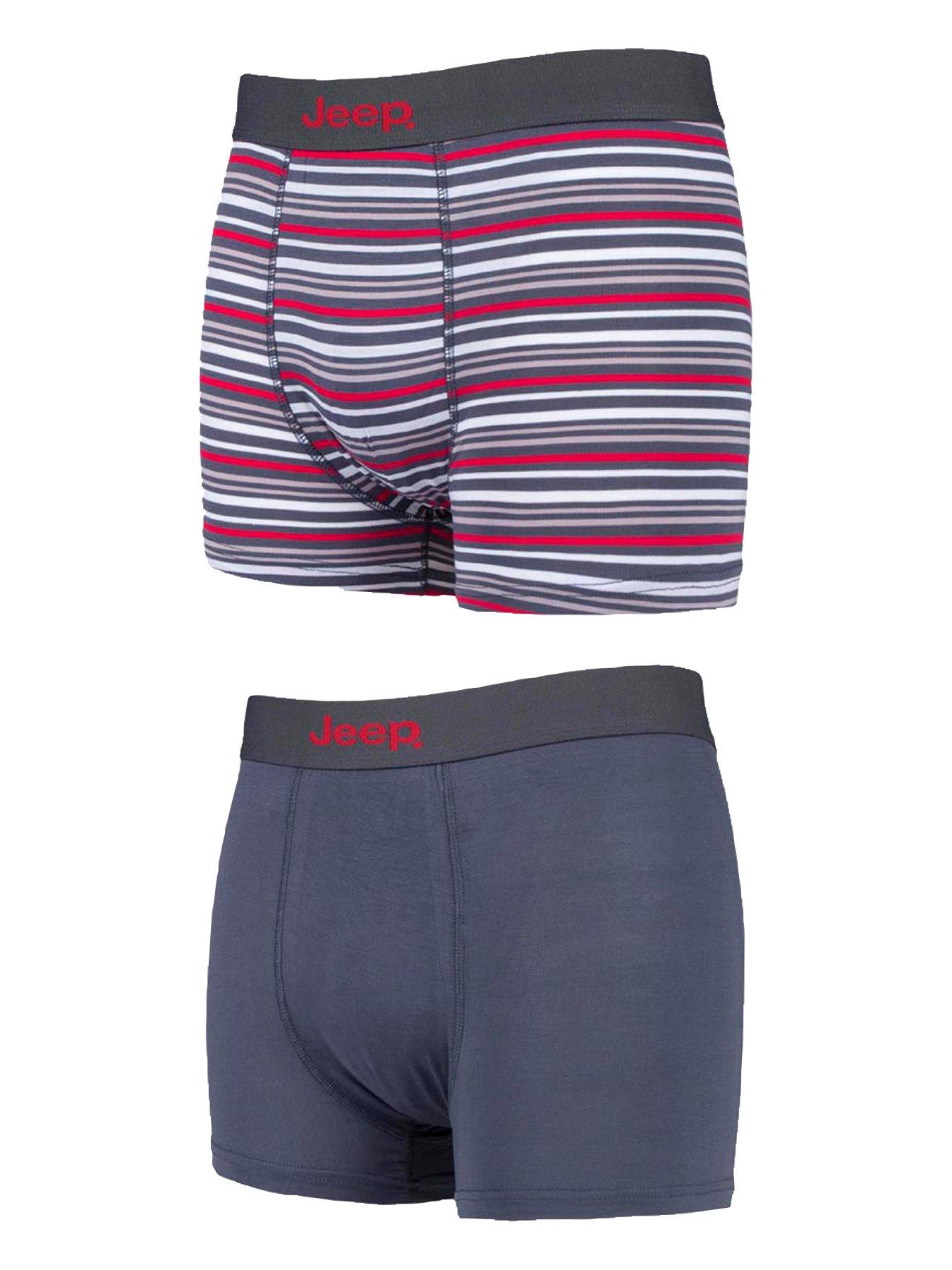 Image 1 of 2 of Jeep Bamboo Stripe Trunks 2 Pack - Grey