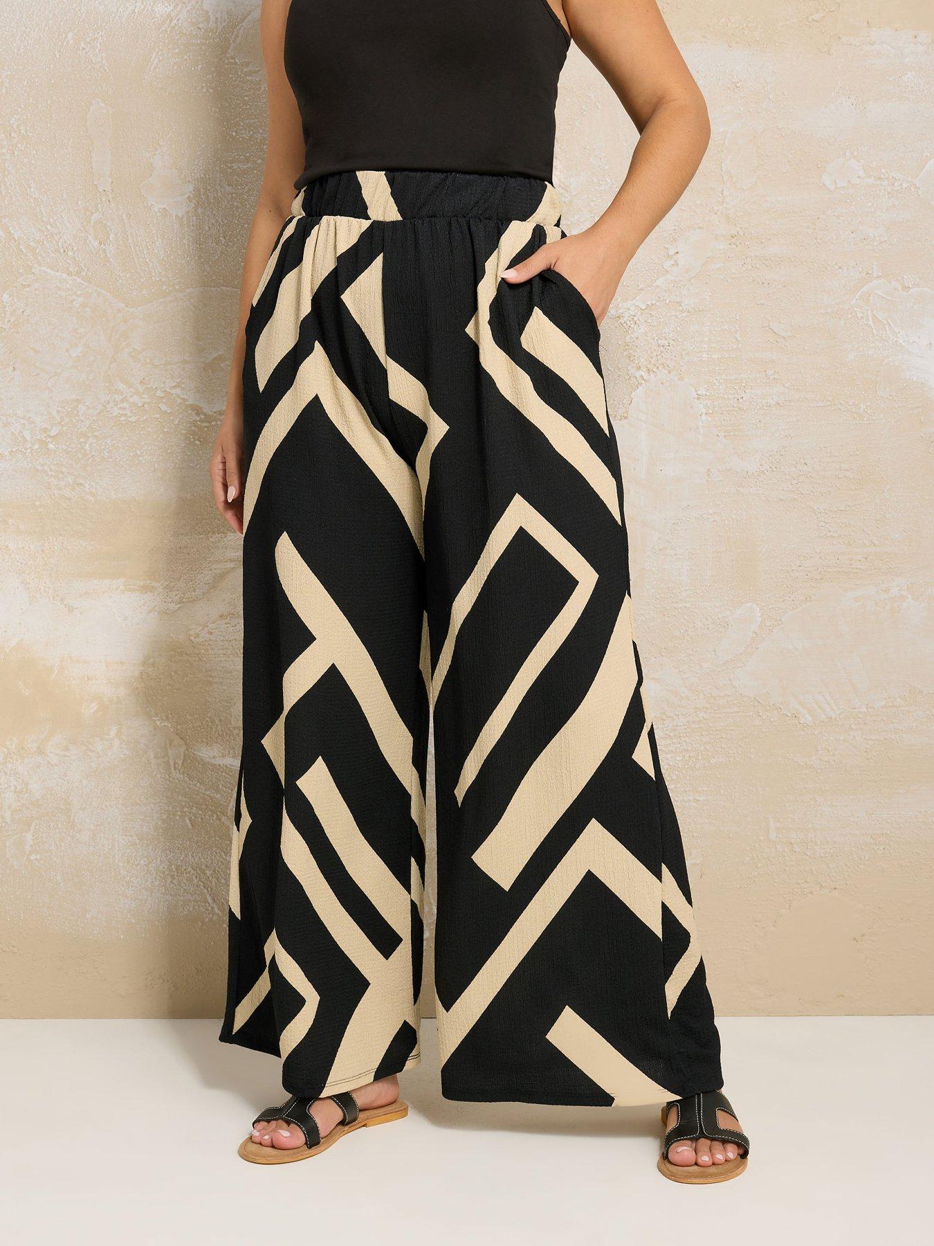 undefined Curve Crinkle Wide Leg Trouser