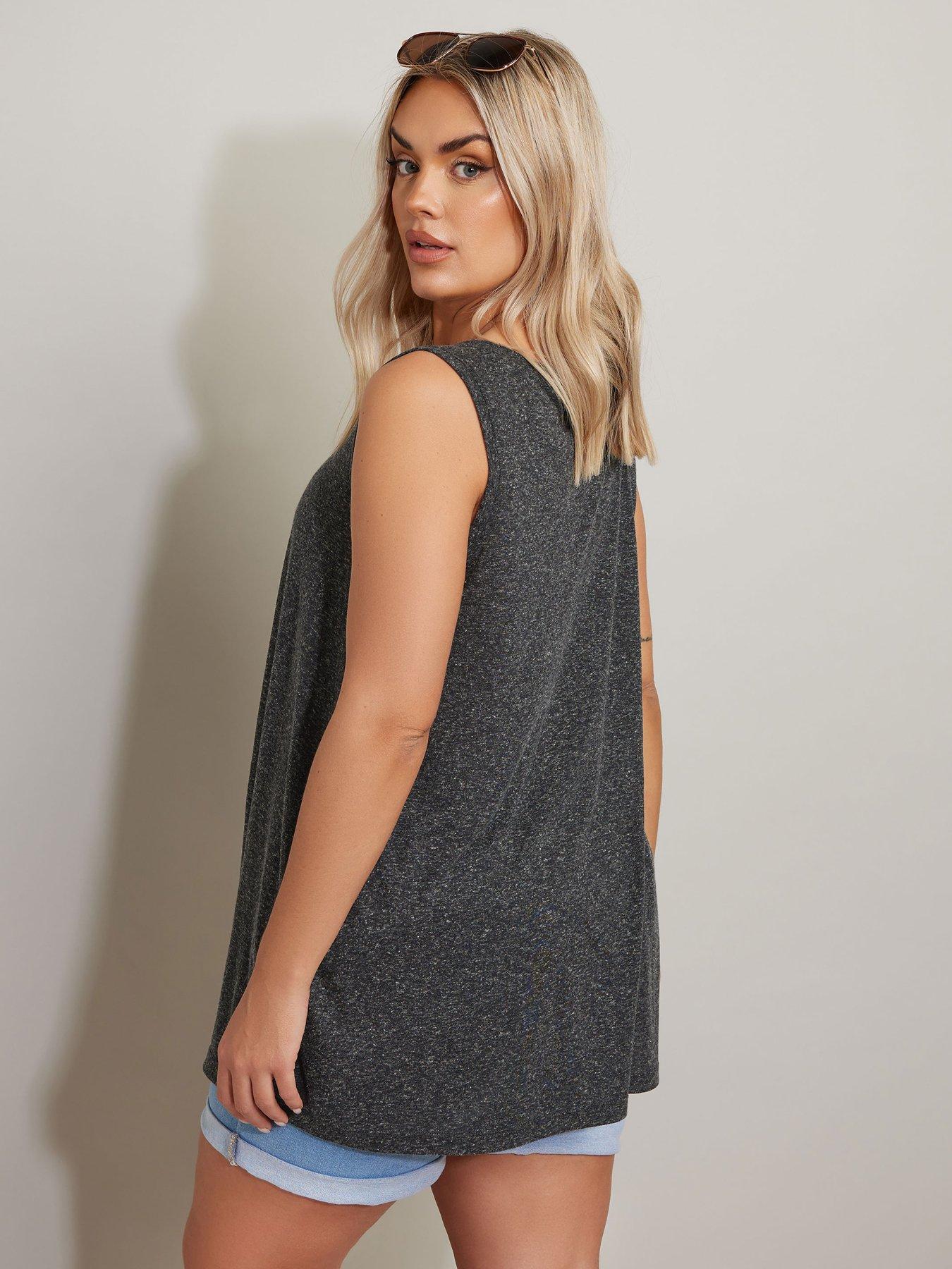 Image 2 of 4 of Yours Curve Linen Look Vest - Black