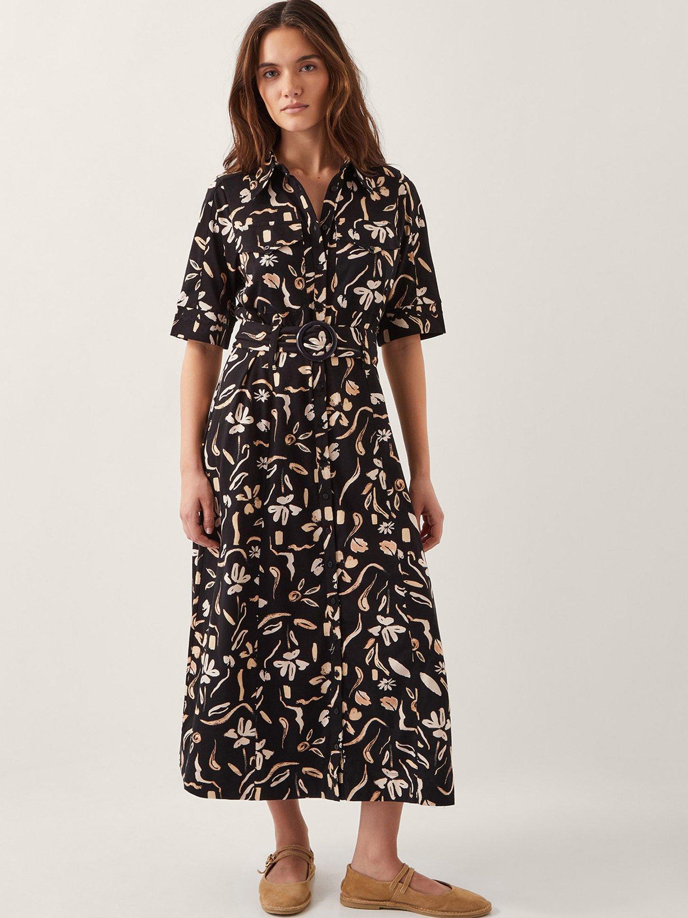 undefined Ulla Print Jersey Dress - Black
