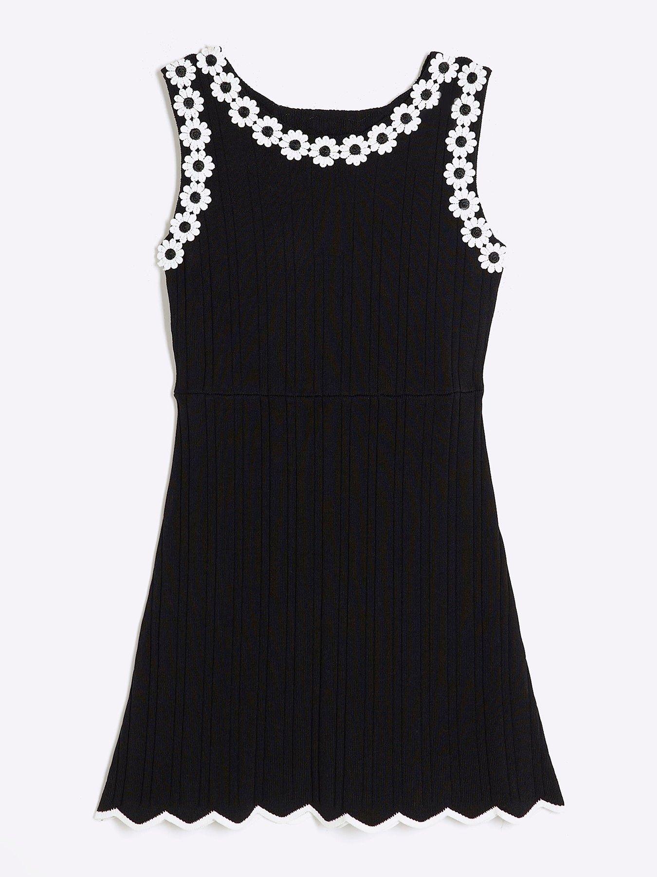 undefined Girls Floral Shift Dress - Black