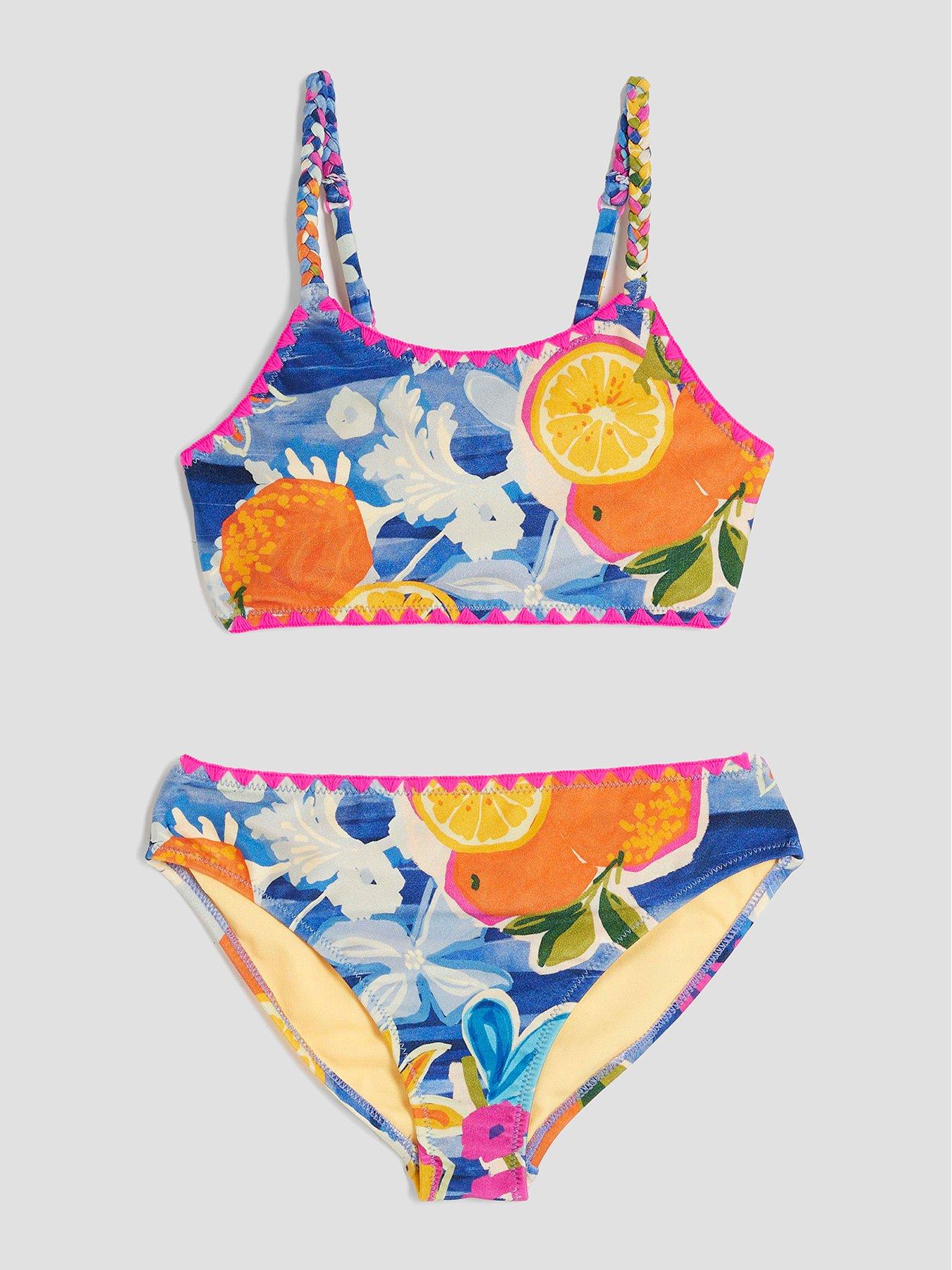 undefined Older Girls Fruit Print Bikini Set - Blue