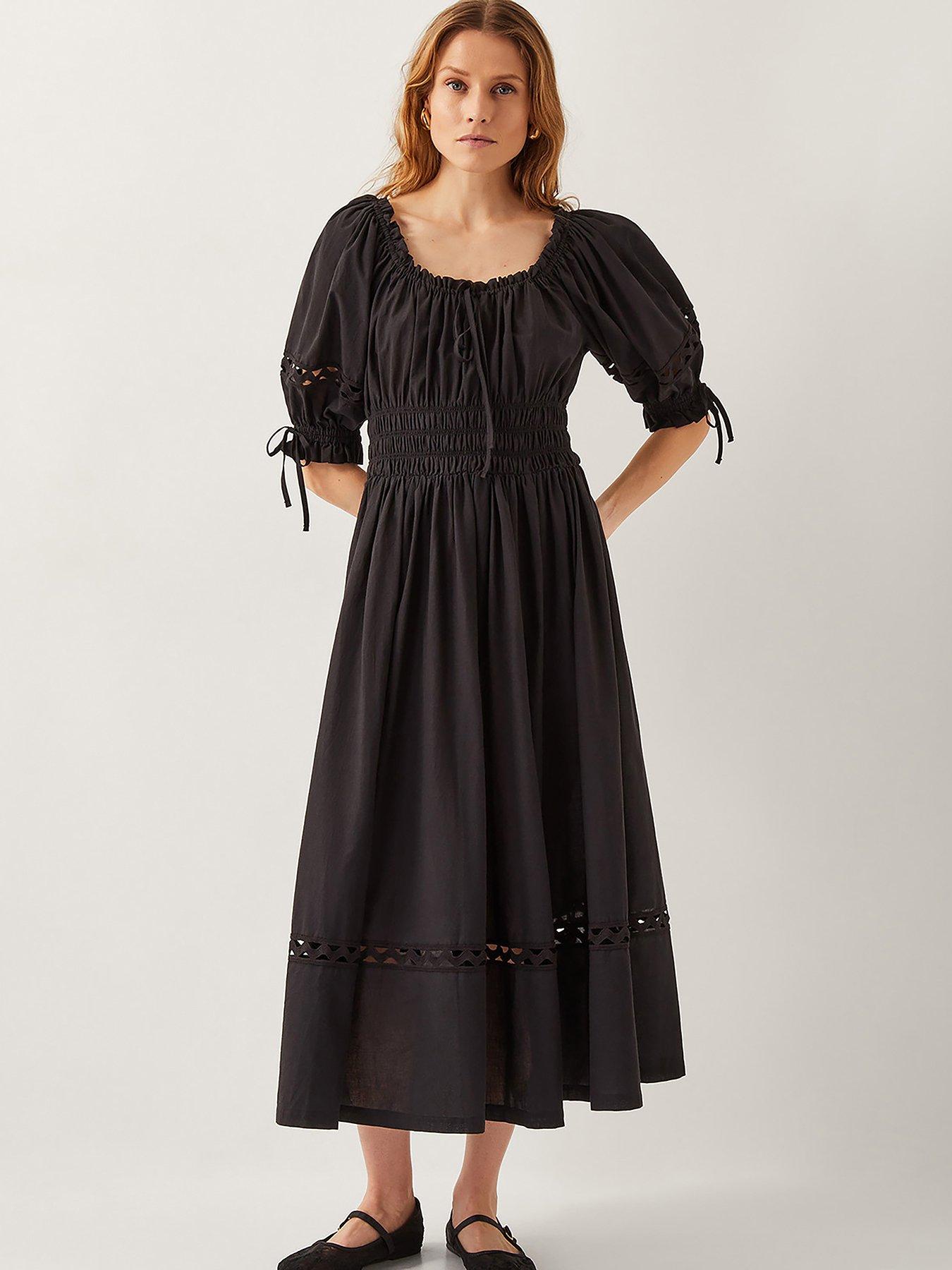 Monsoon Riley Ric Rac Dress - Black | Very