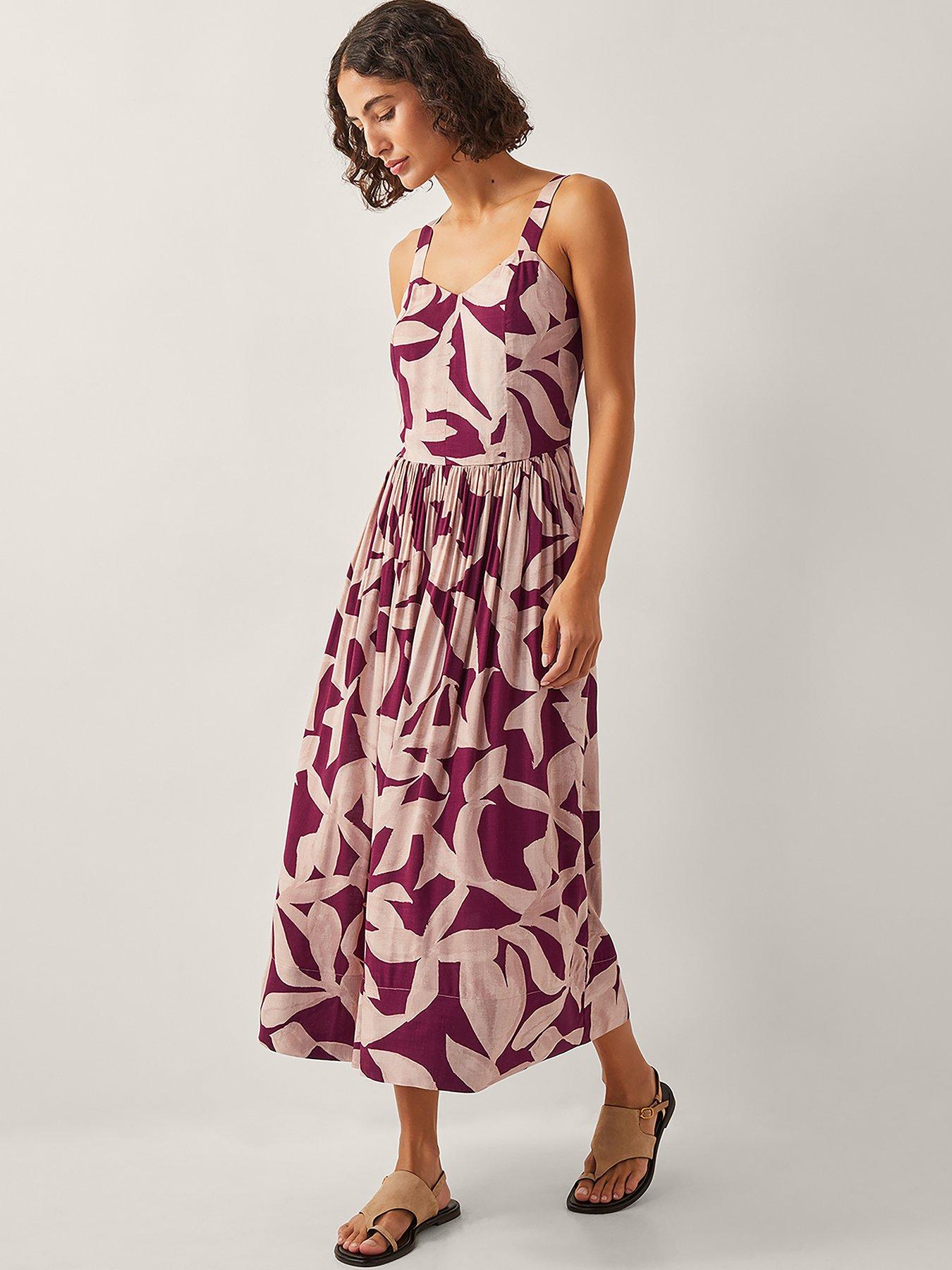 undefined Annie Print Dress - Burgundy