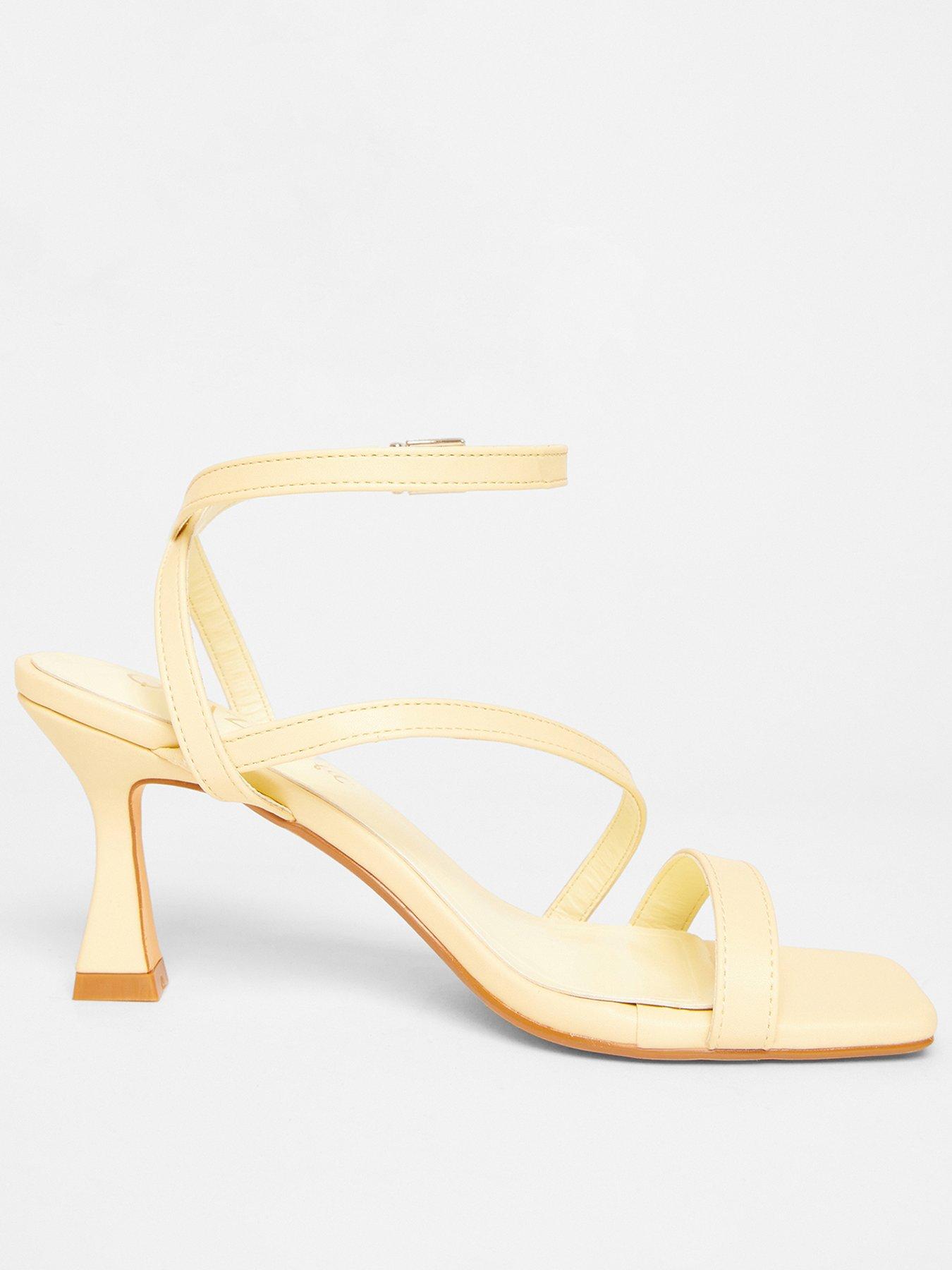 undefined Wide Fit Yellow Asymmetric Heels
