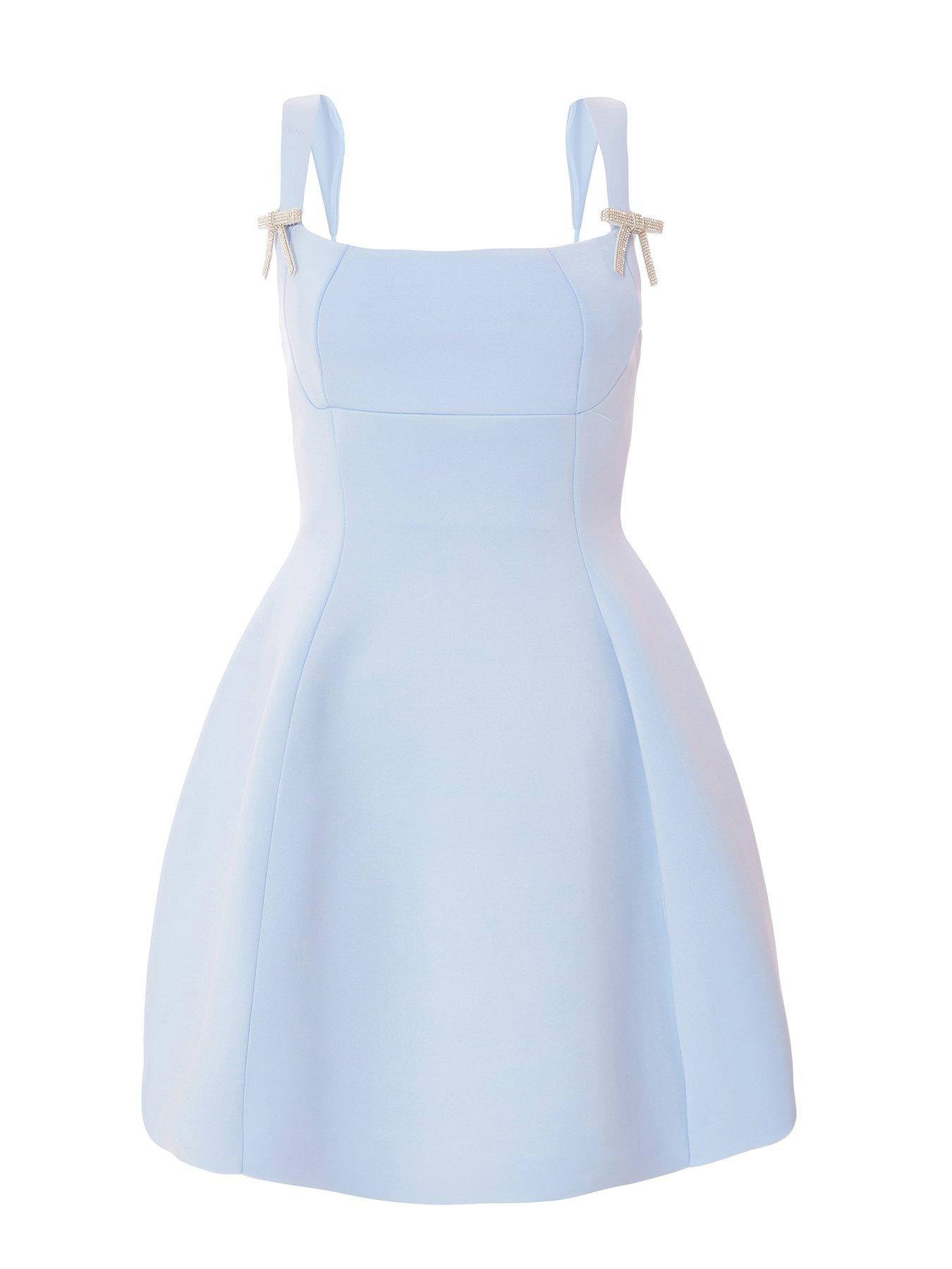 pale blue a line dress Hailey Strapless Mini Dress Black