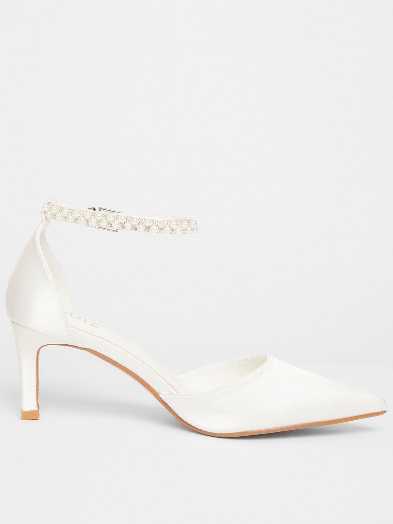Image of Quiz Bridal White Pearl Court Heels