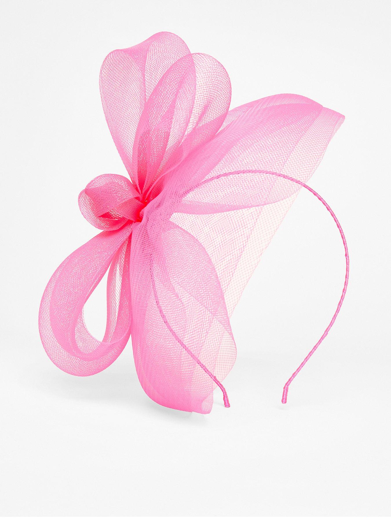 undefined Hot Pink Large Bow Headband Fascinator